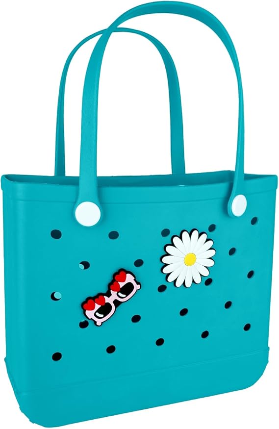 Photo 1 of  Beach Bag Rubber Tote Bag - Extra Large Handbag with Charms Waterproof Lightweight Travel Purses for Pool Boat 
