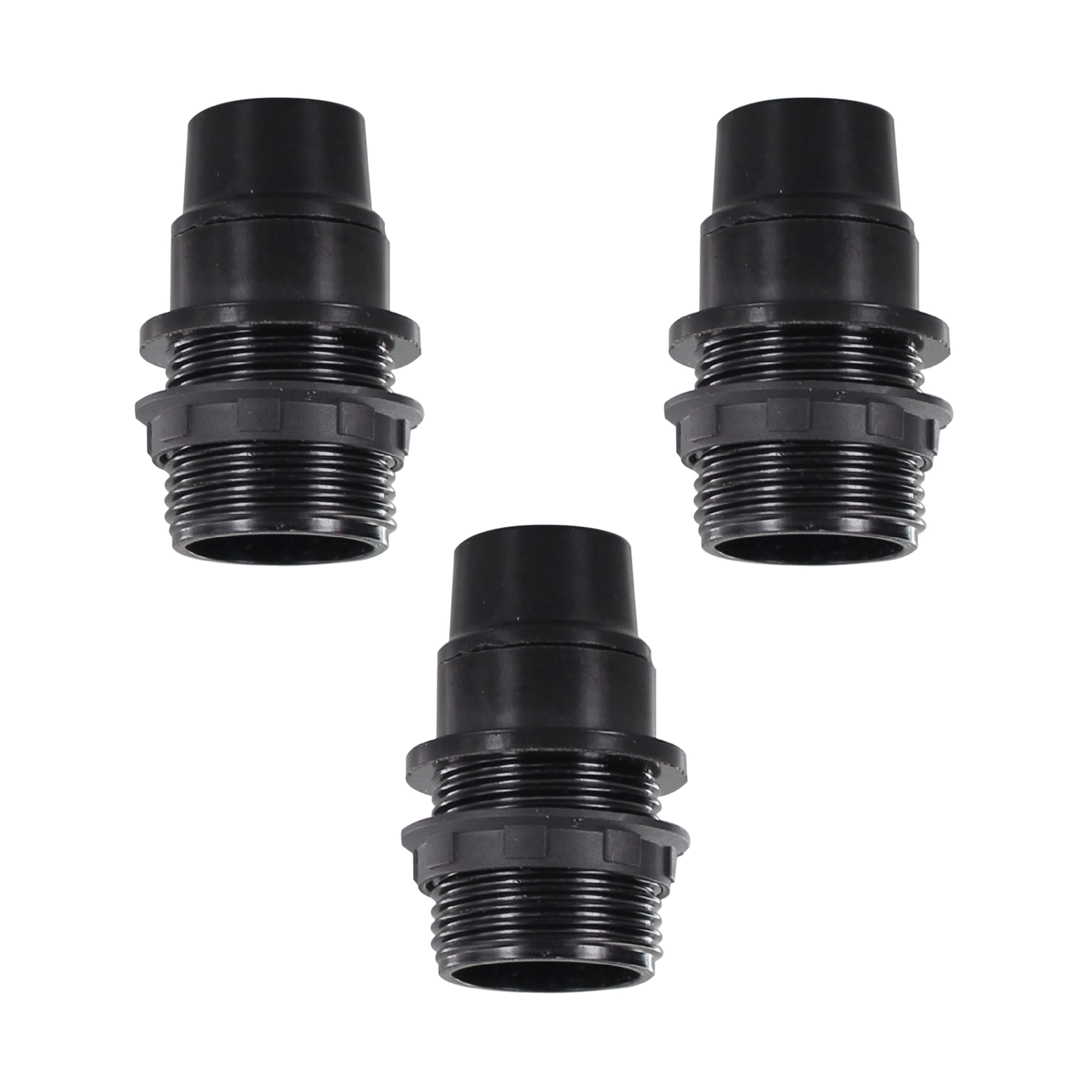 3 Pack E14 Bulb Holder Edison Small Screw SES Black Plastic Lamp Holder for Table Lamp E14 Socket UK