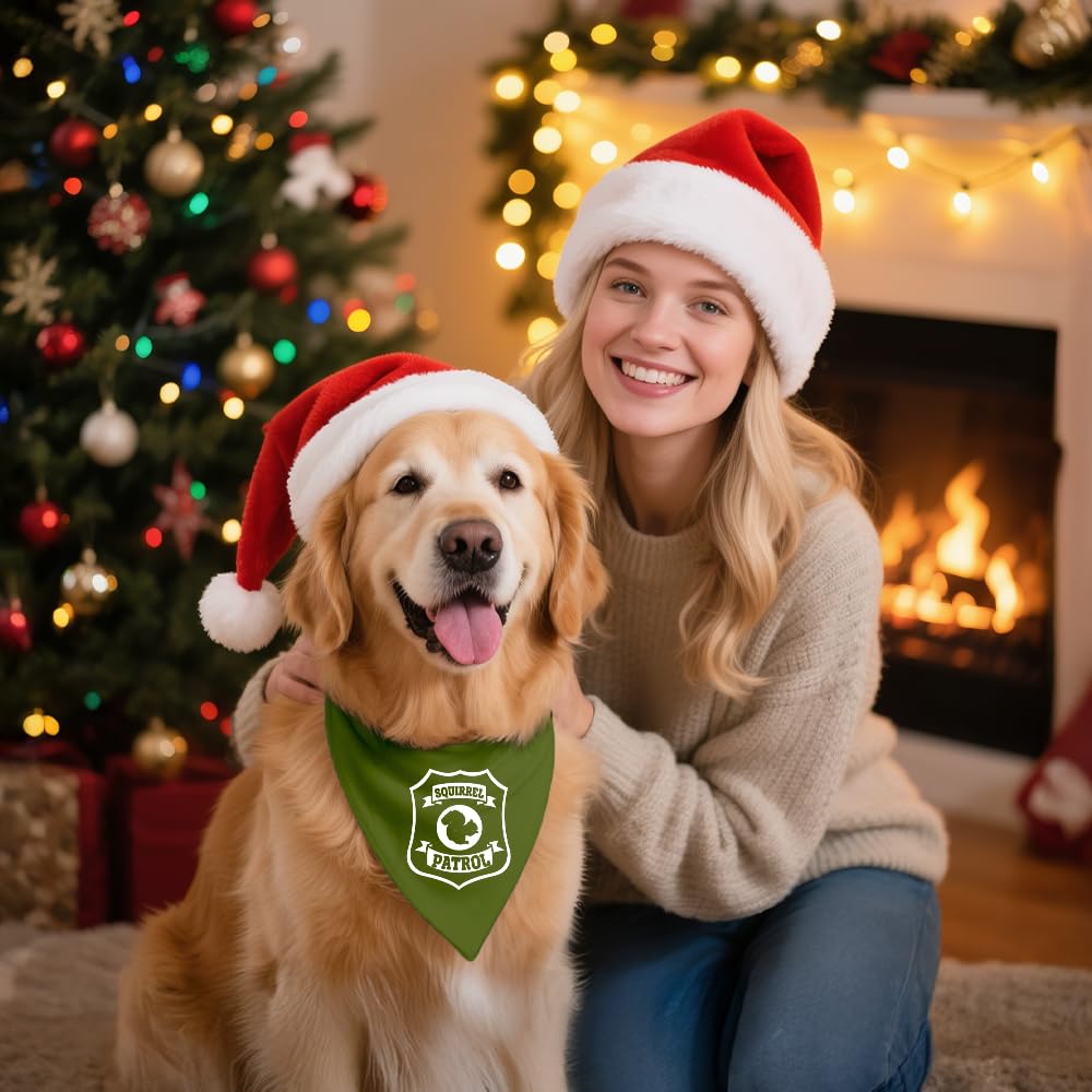 Bandana pour chien vert Squirrel Patrol - Pour le printemps et l'été - Accessoire pour les aventures en plein air, la randonnée, le camping, les voyages