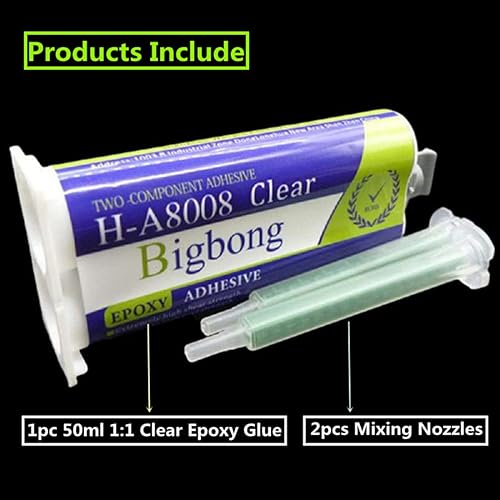Miniatura 4 de Bigbong Adhesivo epoxi de 1.7 fl oz, 2 partes de pegamento epoxi transparente adhesivo de granito mármol de unión de plástico de madera de hormigón,