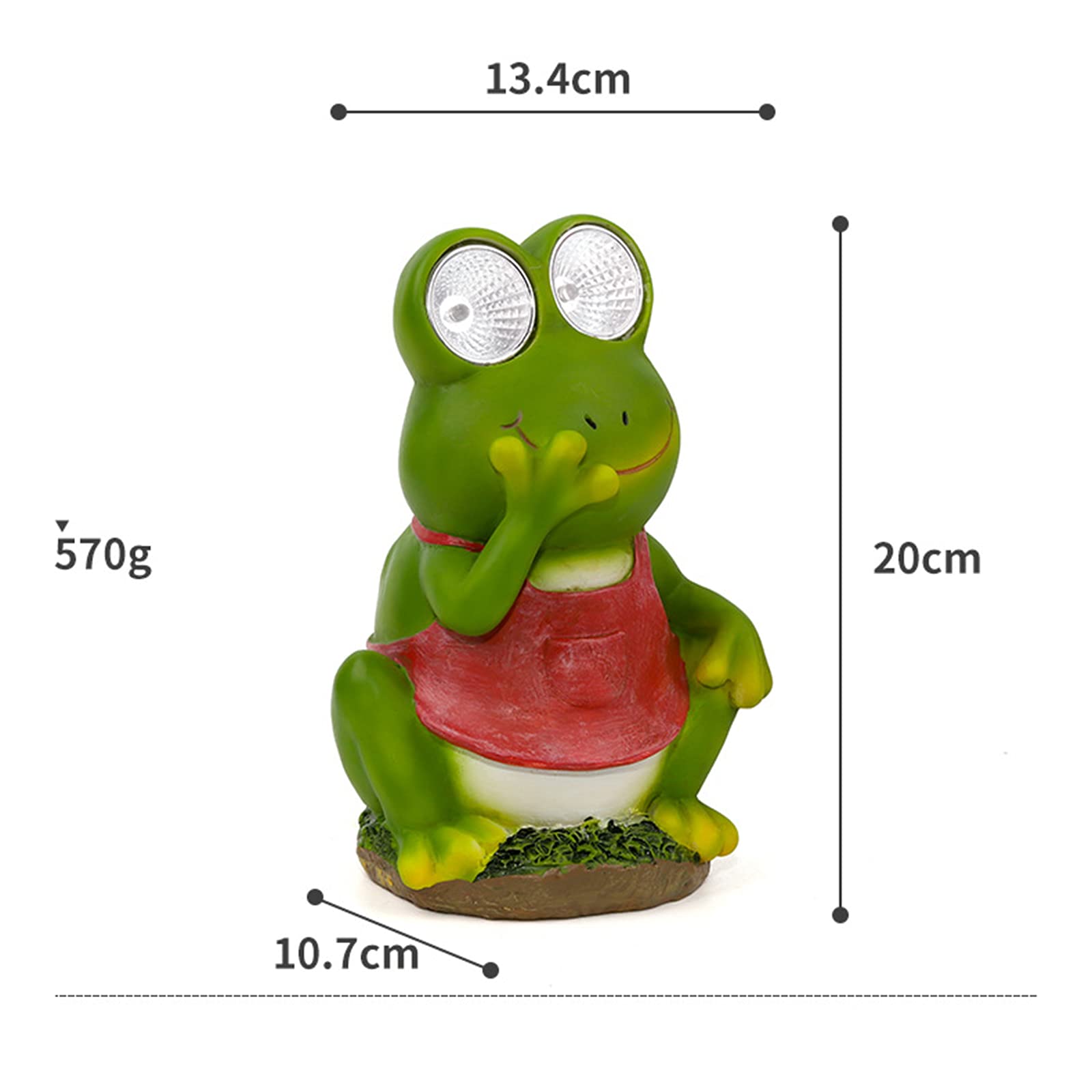 MBROS Ornamento da Giardino, Figurina di Piccoli Animali, Luci per Esterni ad Energia Solare, Statua da Giardino in Resina Impermeabile per Regalo Decorazione Prato Cortile,Rana