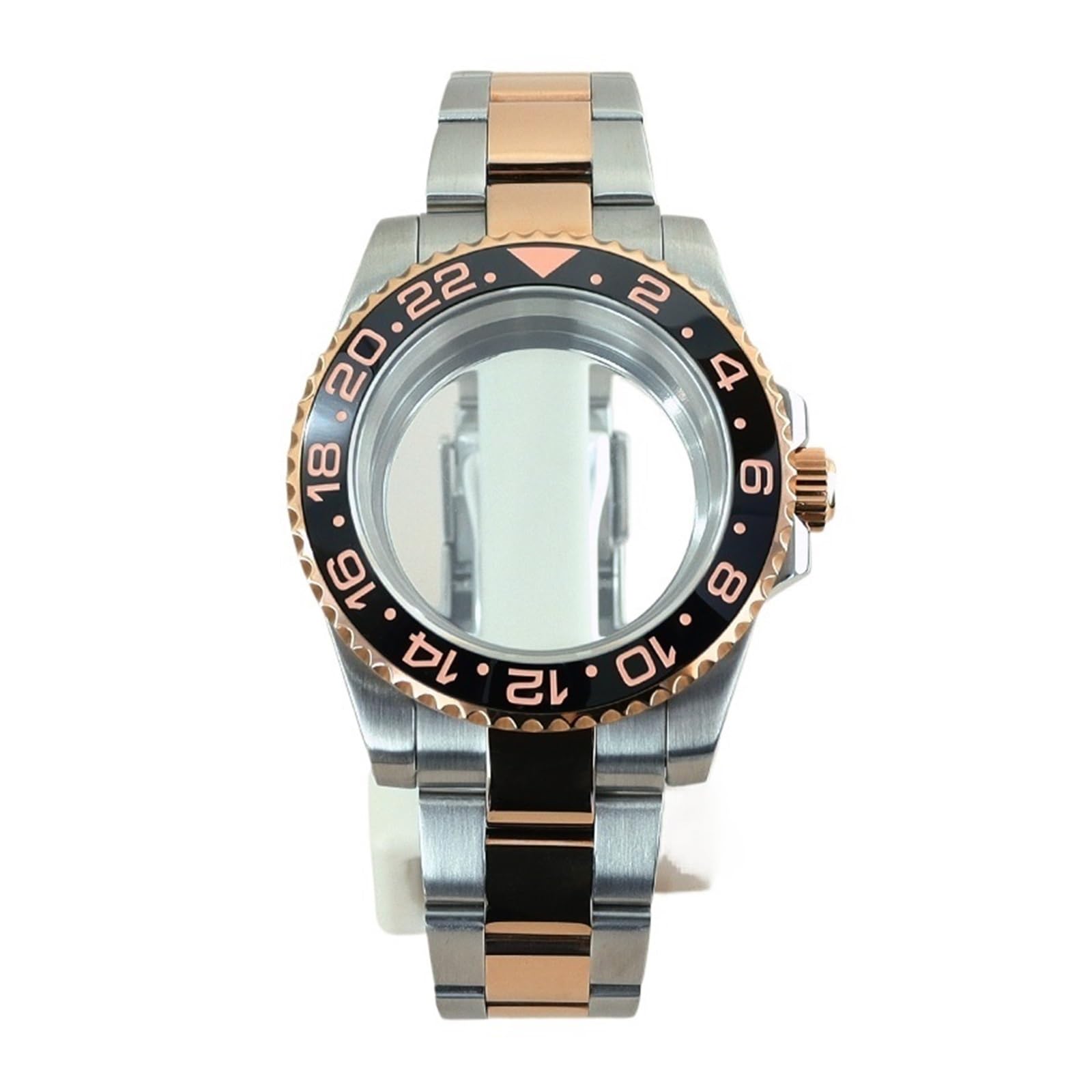 1 szt. 40 mm koperta zegarka ze srebra w kolorze różowego złota, bransoleta, szkło szafirowe do Miyota 8215, tarcza 28,5