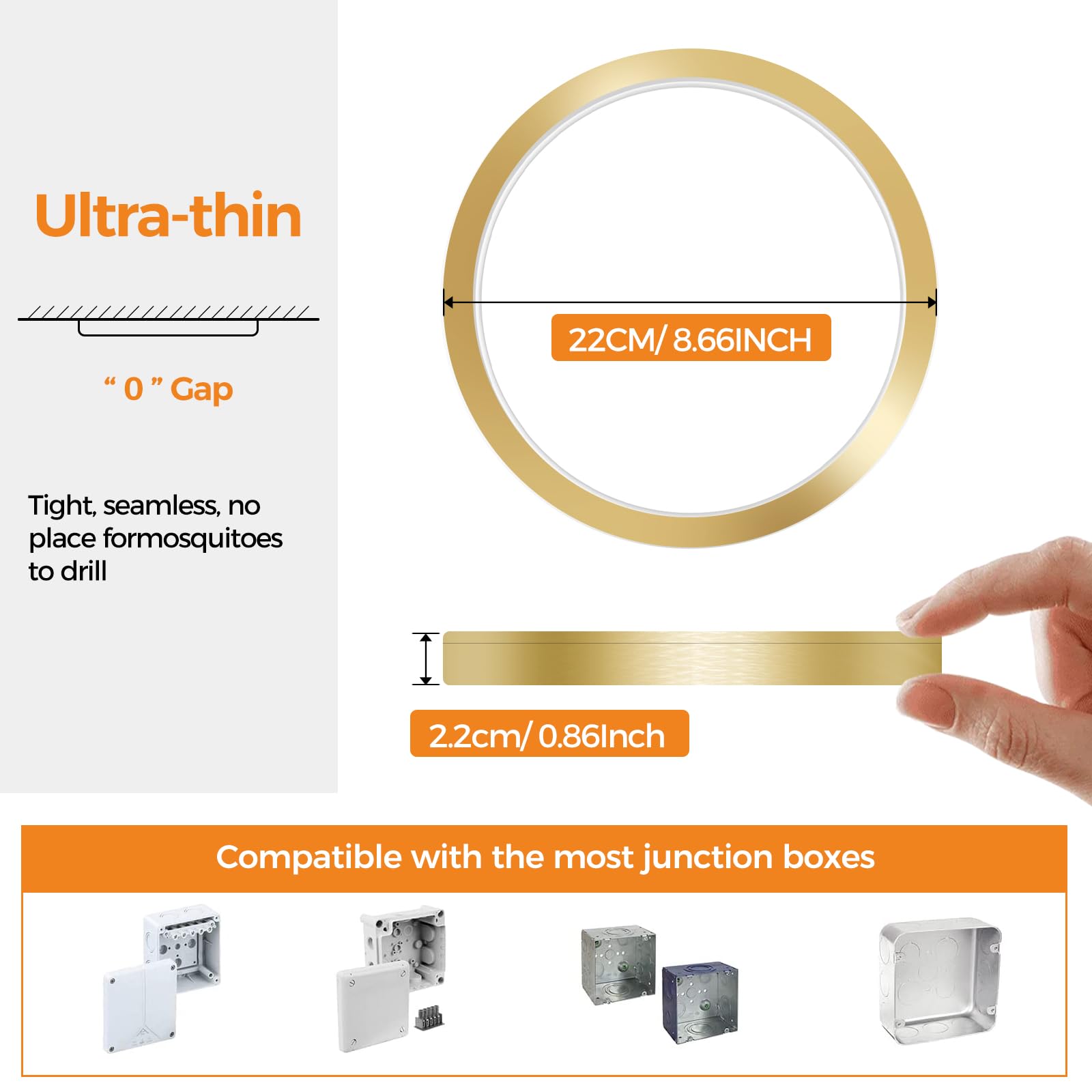 slochi Bathroom Light, 3000K/4000K/6500K 3 Color Temperature, Waterproof IP44, Small, Round, Modern - Image 4