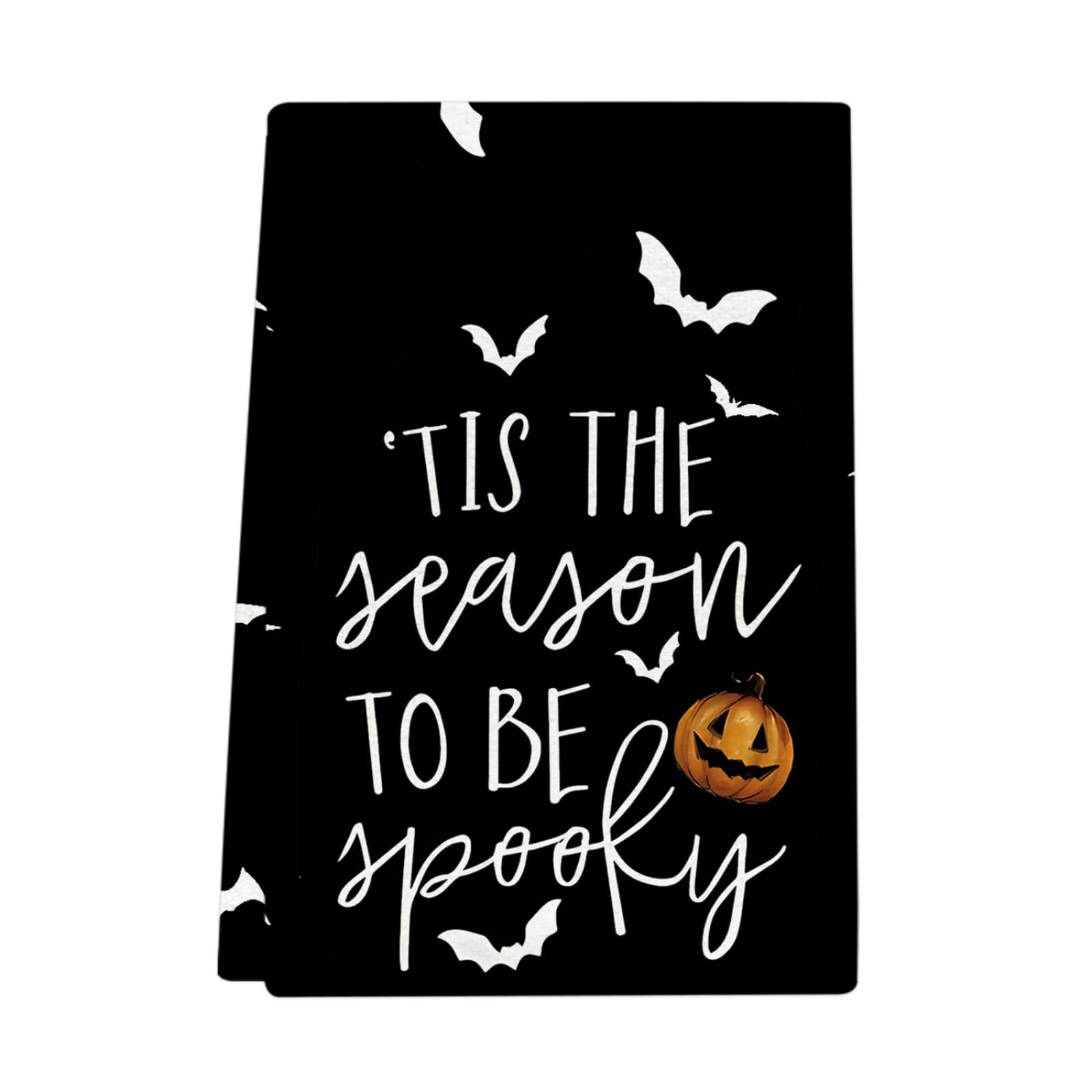 Trapos de Cocina Halloween Negro Paño Cocina Tacto Suave Poliéster Fácil de Limpiar Lavable a Máquina Reutilizables para Baño Restaurante Picnic Toallas 4 Piezas (40x60 cm)