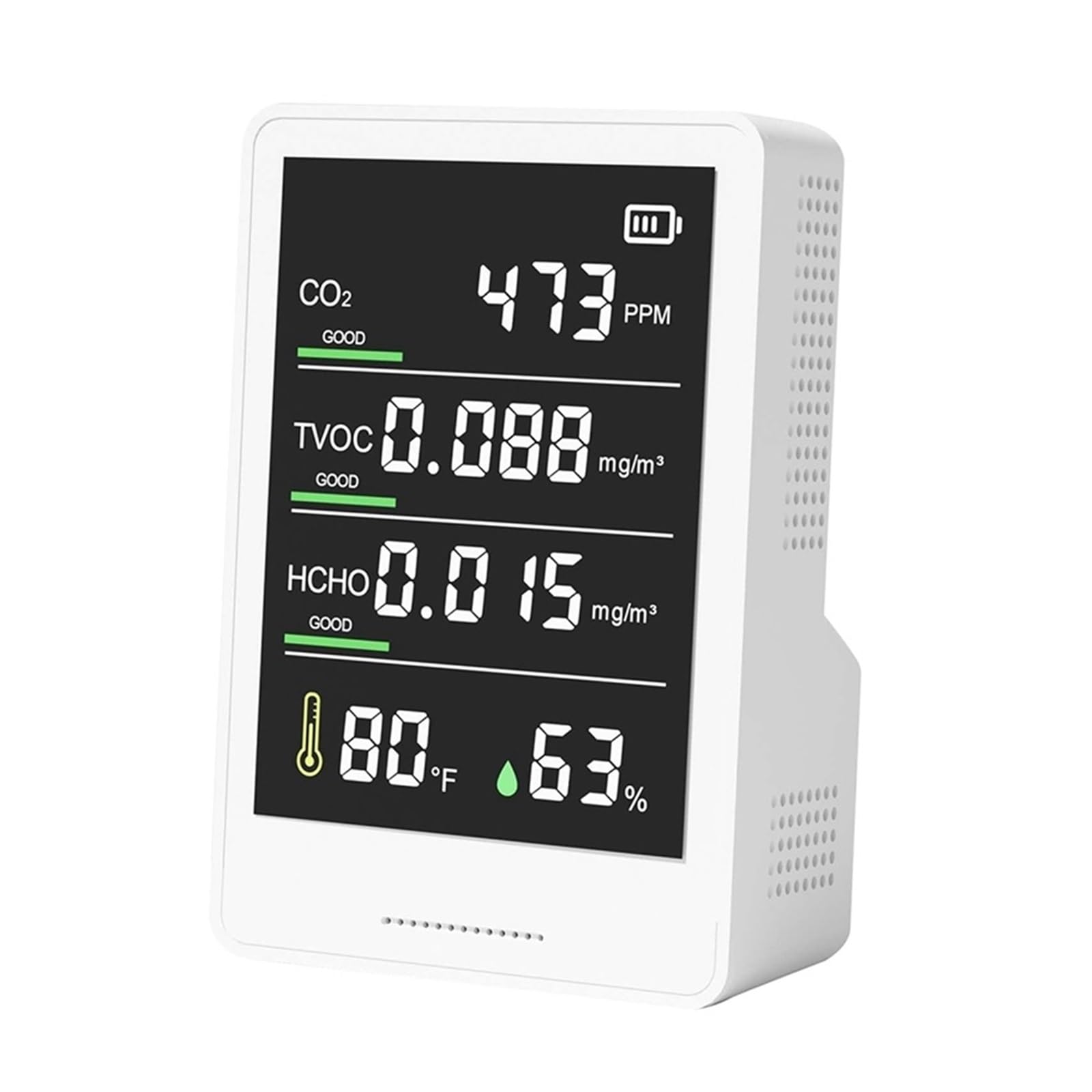 Detector de gas, Monitor portátil de calidad del aire, Detector de CO2, CO2, TVOC, HCHO, contador de partículas de humedad y temperatura for coche doméstico