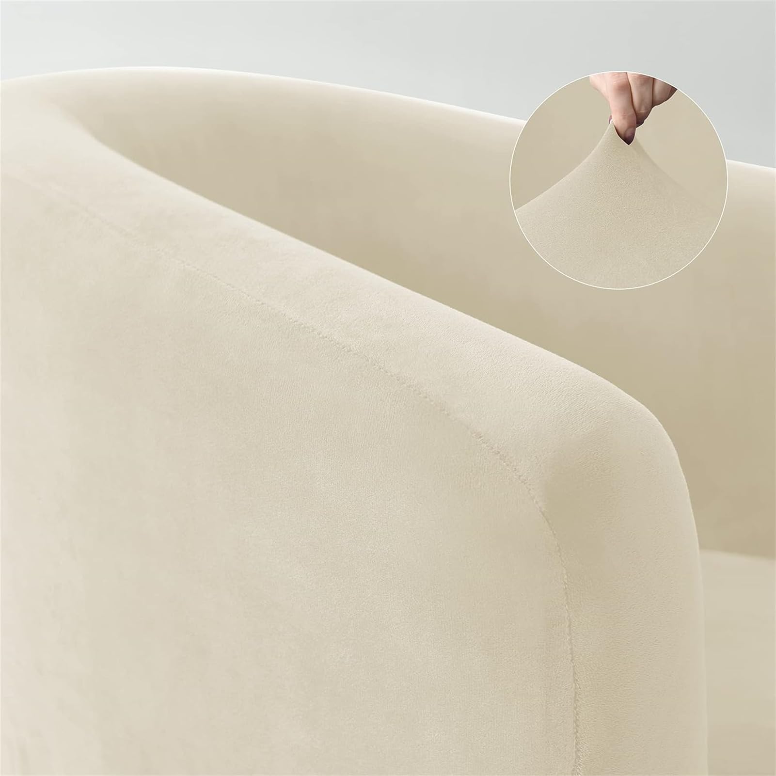 XHDZSW Housse De Chaise De Baignoire En Velours Extensible - Protection Élégante Pour Fauteuil Chesterfield (Chameau, 1 Pièce)