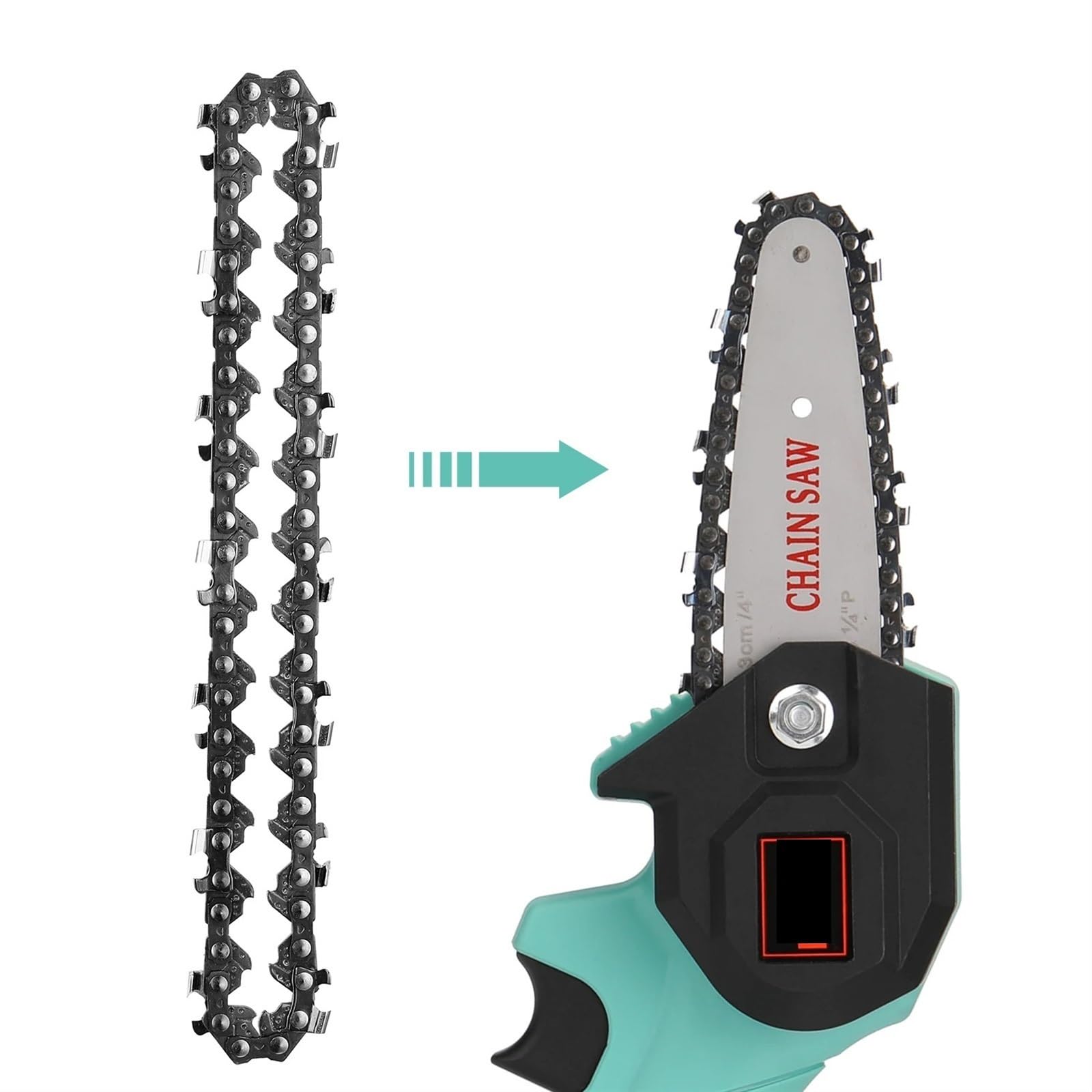Mini cadenas de motosierra eléctrica de acero de 10,2 cm, 15,2 cm, 15,2 cm, cadena de repuesto para motosierra eléctrica
