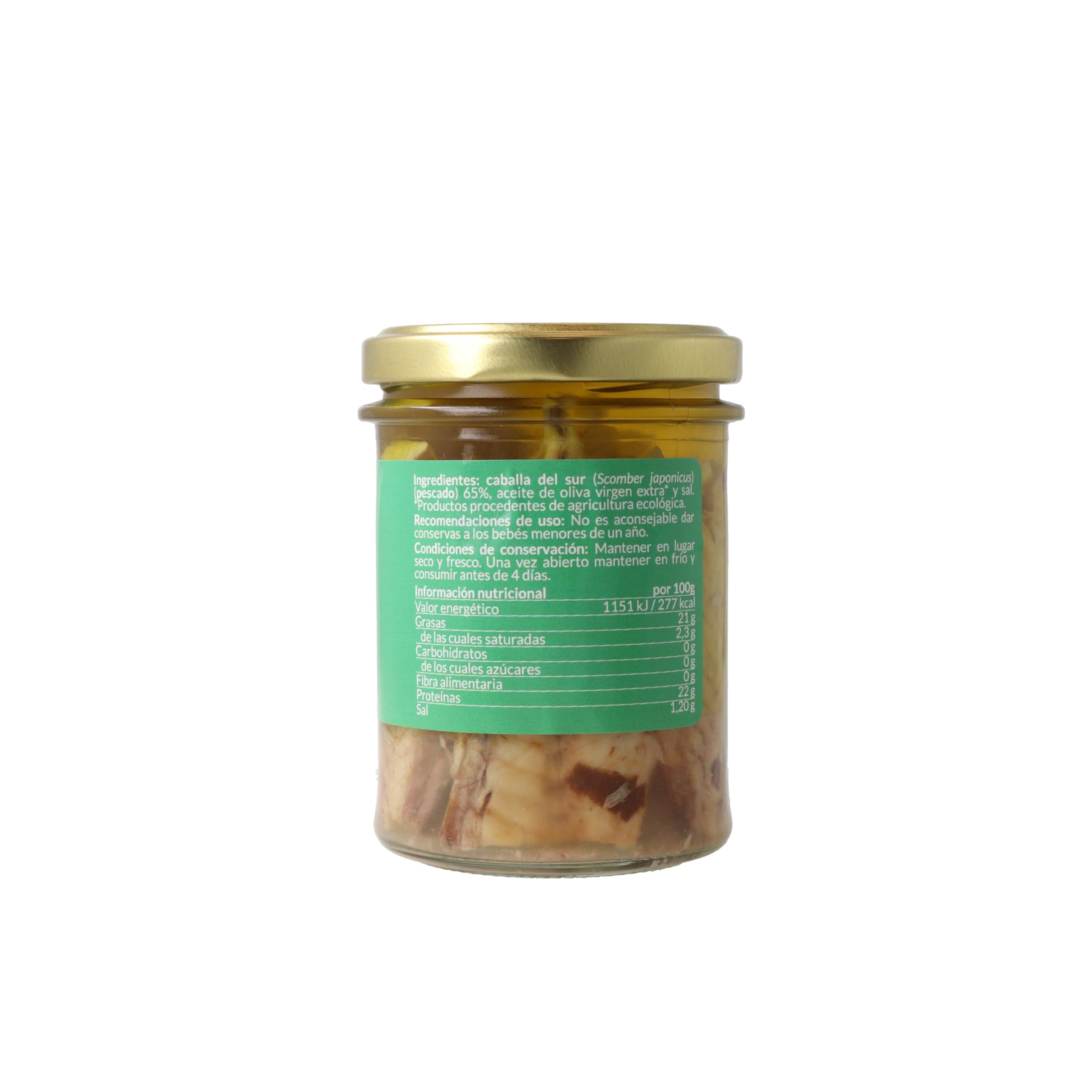 Caballa del Sur en Aceite de Oliva Virgen Extra Bio | 190 g | Naturitas Essentials | Conserva de Caballa Salvaje Ecológica | Producto Keto