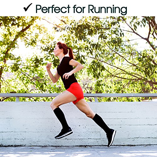 SocksLane Cotton Compression Socks for Women & Men. 15-20 mmHg Support Knee-High Navy Blue M/L - Image 6