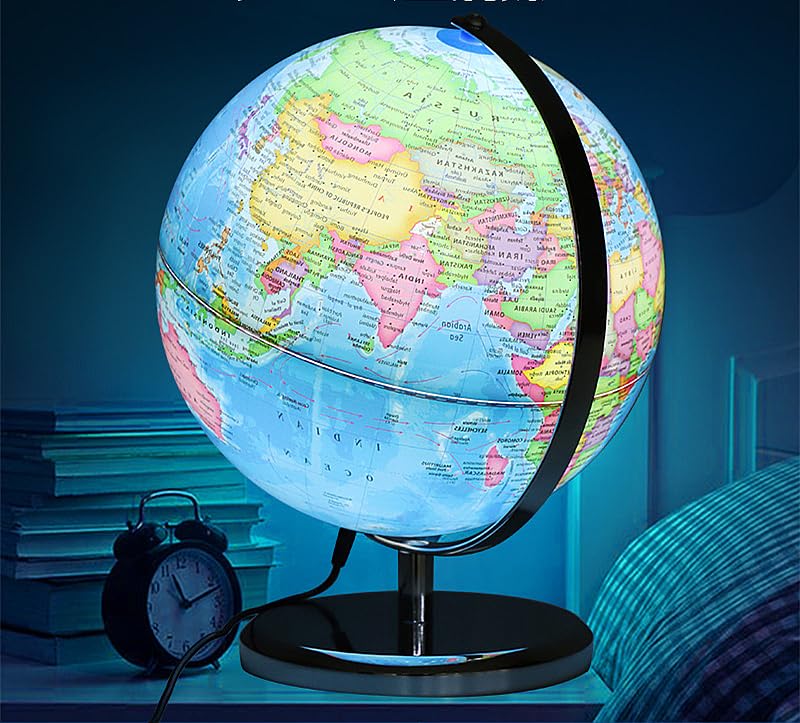 Amazon | 地球儀 世界地図 英字表記 置物 20/23/30cm直径 卓上