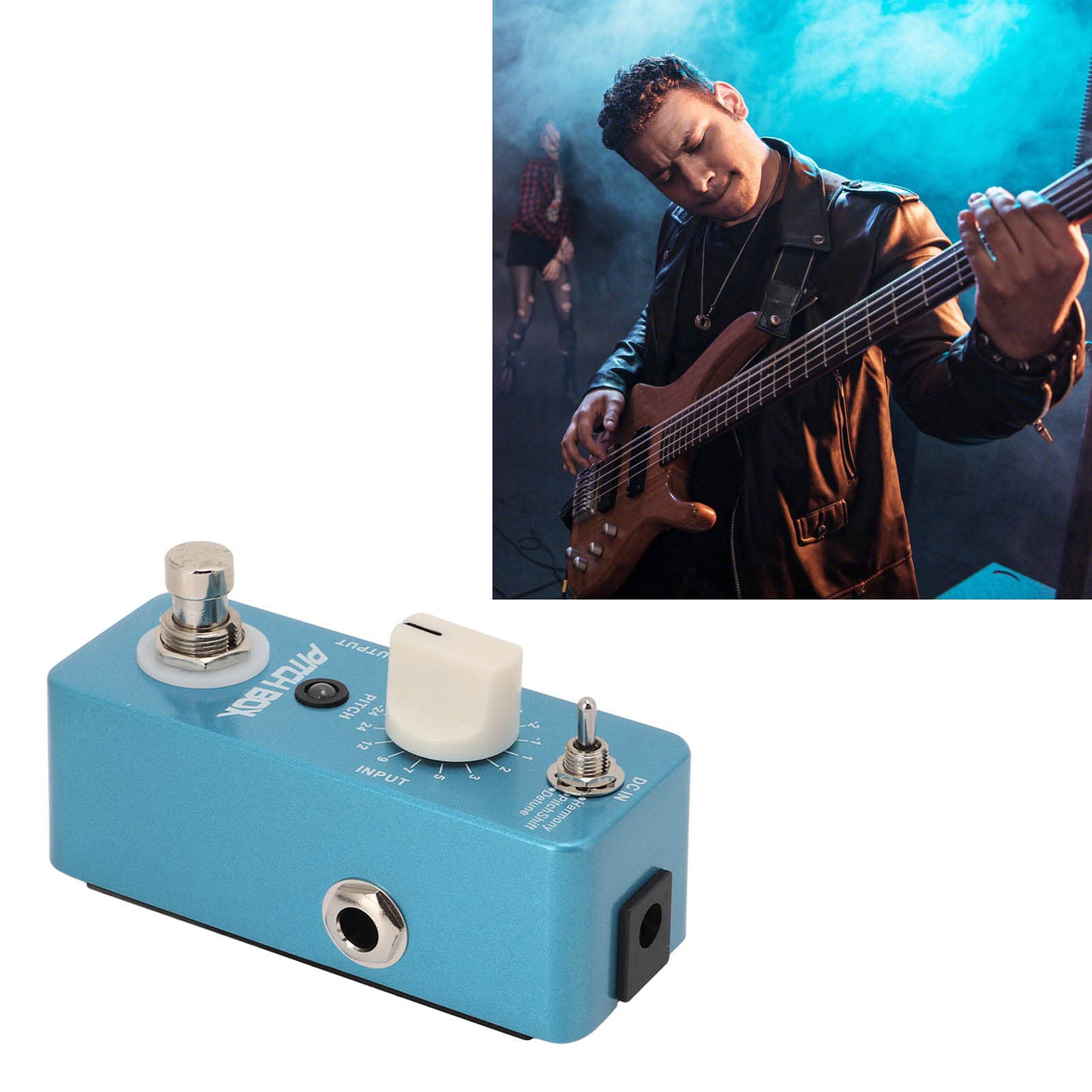 Pedale 'effetto Riverbero Blu di Chitarra in Metallo per Prestazioni Espressive con Effetti di Armonizzatore, Alimentazione per Chitarristi