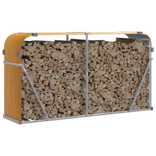 Eleganz Kaminholzunterstand aus verzinktem Stahl - 180x45x100 cm, hellbraun - Witterungsbeständig & stabil - Ideal für Kamine & Feuerstellen - Platzsparende Aufbewahrung Eleganz Kaminholzunterstand aus verzinktem Stahl - 180x45x100 cm, hellbraun - Witterungsbeständig & stabil - Ideal für Kamine & Feuerstellen - Platzsparende Aufbewahrung