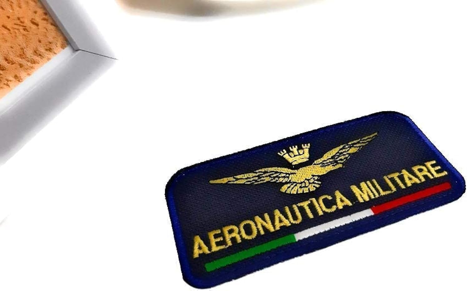 Aeronautica Militare Patch for Clothing Black Background 9 x 3 cm Replica Embroidery Patch -248nb