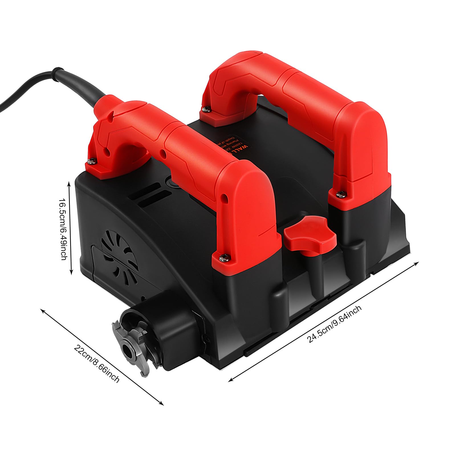 1200W Cepilladora Eléctrica Lijadora de Hormigón Contiene 26 Cuchillas Fresadora de Cilindros Lijadora de Pared Fresa de Yeso 3000 t/min