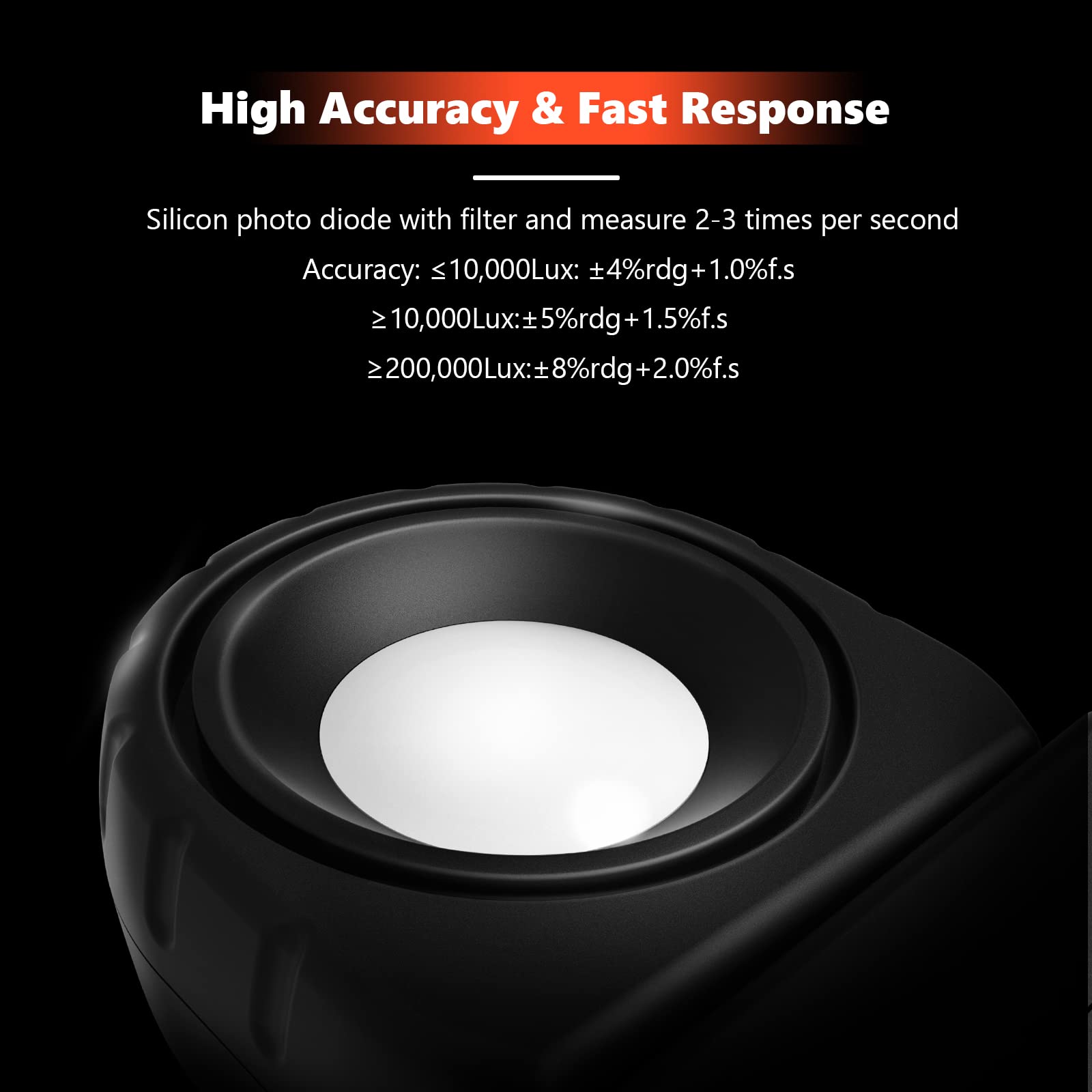Luxmetro Digitale Light Meter, Misuratore di Luce Campo Misura 0,01~400.000 Lux, Illuminazione Meter con Sensore Rotato di 270º, Esposimetro Misurazione della Luminosità per Fotografi