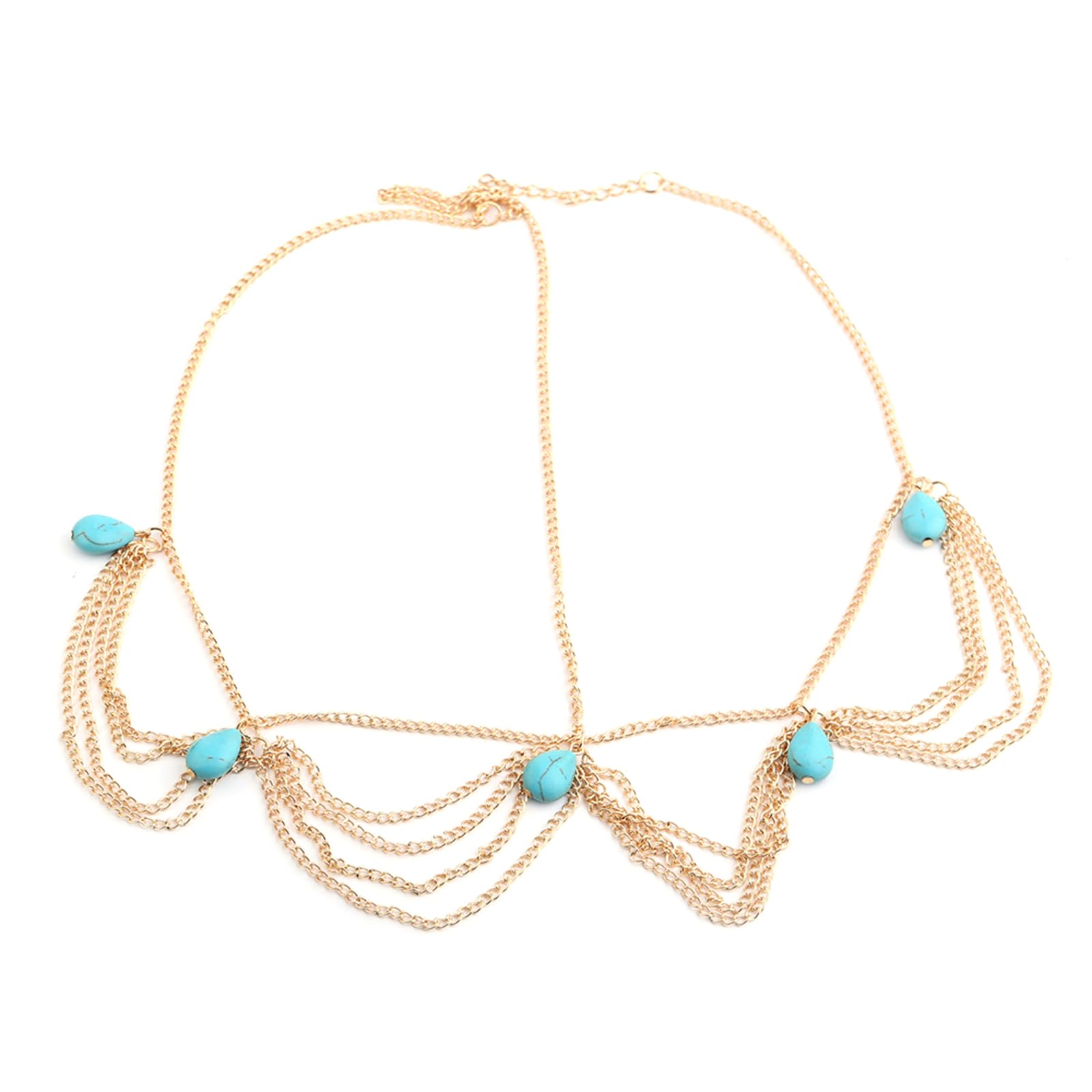 Gramigg Unisex Blue Head Chain Jewelry Headband Crystal Hair Accessories Women Head Chains Forehead Chain With Drop Pendant Pendant Headpieces