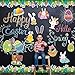108 Pcs Easter Bulletin Board Decorations Set 72 Pcs Colorful Easter Egg Rabbit Bunny Cutouts Classroom Decor 36 Pcs Spring Flower Bulletin Border Decor 400 Pcs Glue Points for School Office(Bunny)