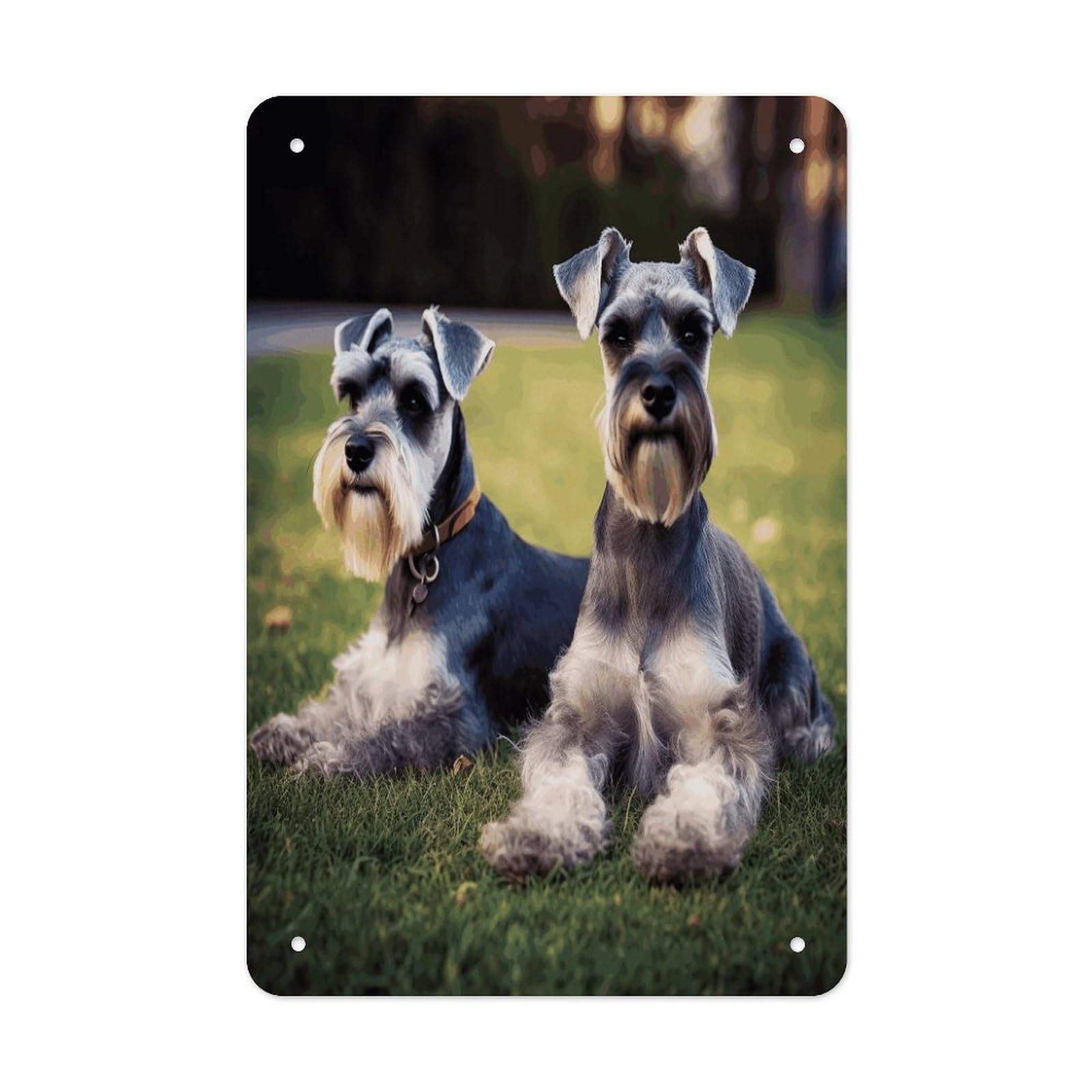 Adult Schnauzer Dogs Metal Tin Sign Wall Decor Funny Retro Sign Weatherproof Metal Wall Art for Indoor Or Outdoor Retro Tin Signs for Kitchen Office Home Bar Decor 11.8 X 7.9 Inch
