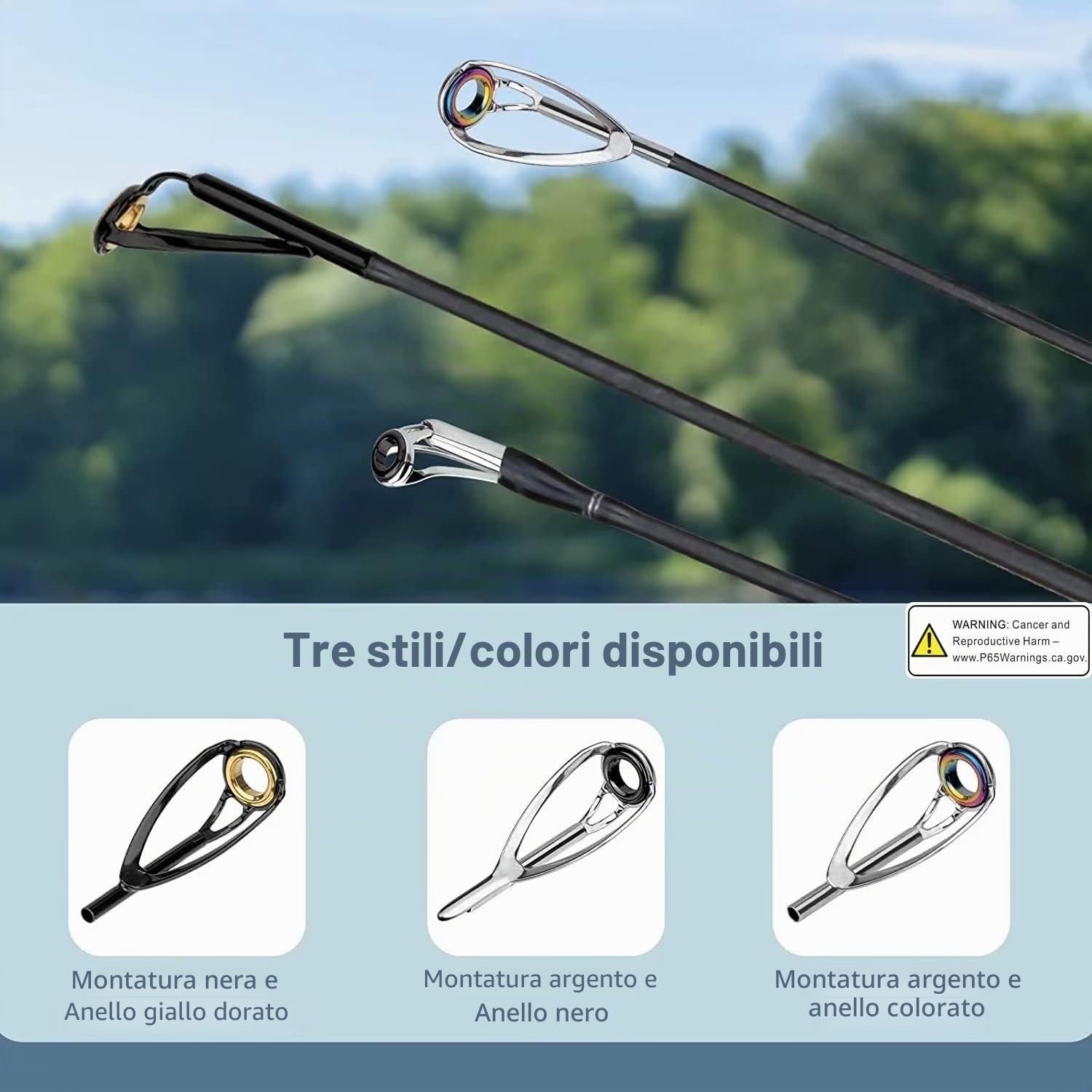 THKFISH Anelli Canna da Pesca Kit di Riparazione per canne da Pesca Punte per canne da pesca a mosca Kit di sostituzione senza telaio 70 Pezzi,10 taglie