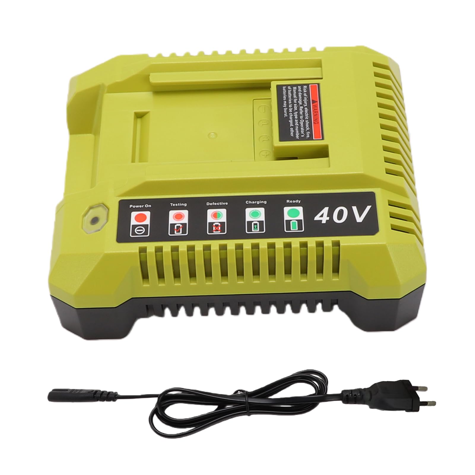 Karlak Caricabatteria Agli Ioni di Litio da 40 V Caricabatteria Rapido da 40 V Caricatore Rapido Indicatore LED Montabile a Parete Design Compatto (Spina UE 250)