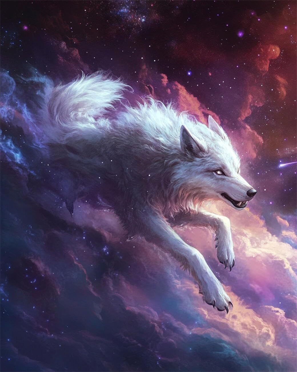 RKFLGEW DIY Embroidery Set Anime Wolf 50x70cm