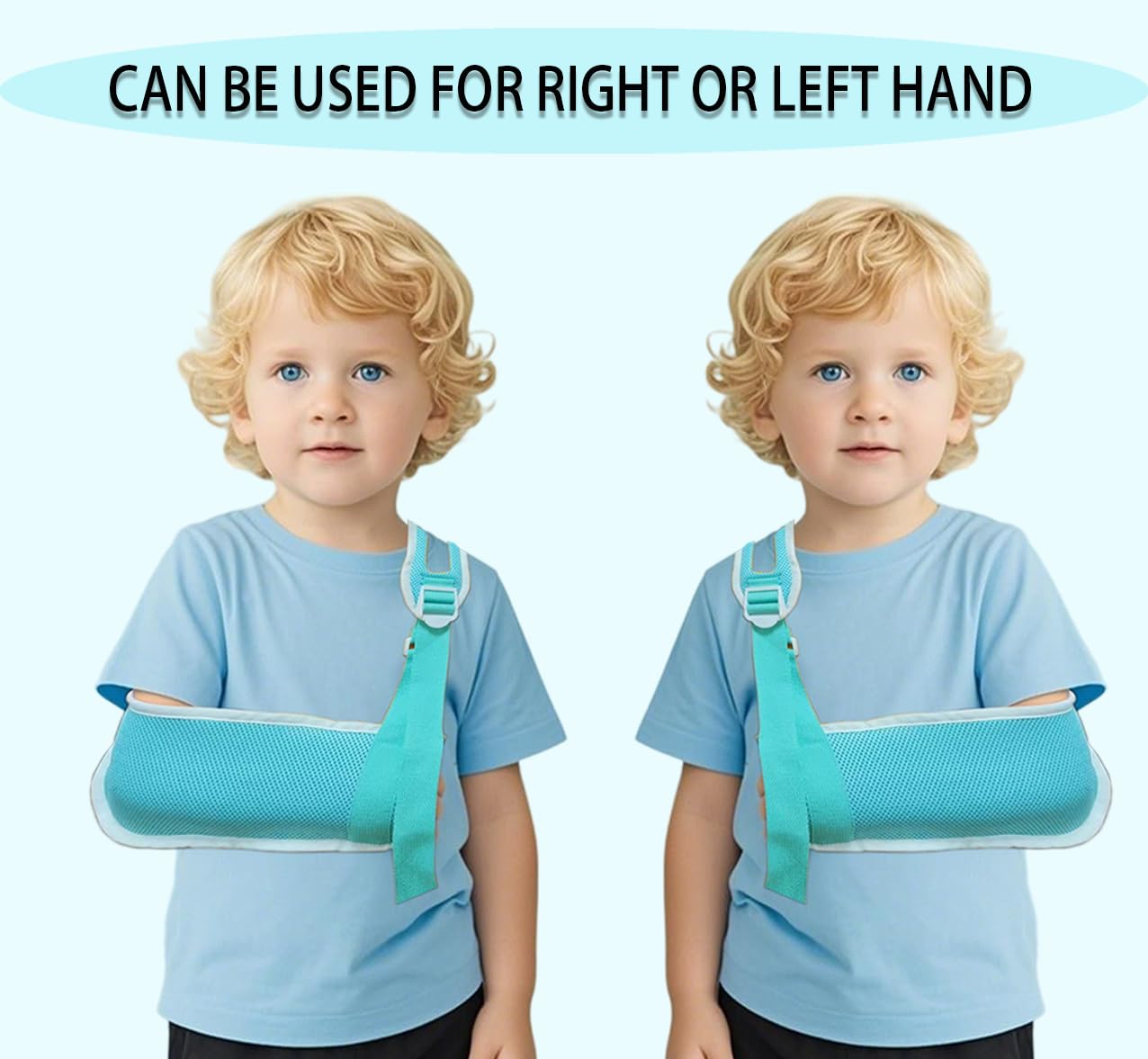 Fascia per braccio traspirante per bambini, stabilizzatore di supporto per lesioni al polso/gomiti/spalle, si adatta perfettamente sia alla mano sinistra che alla destra (blu, S)