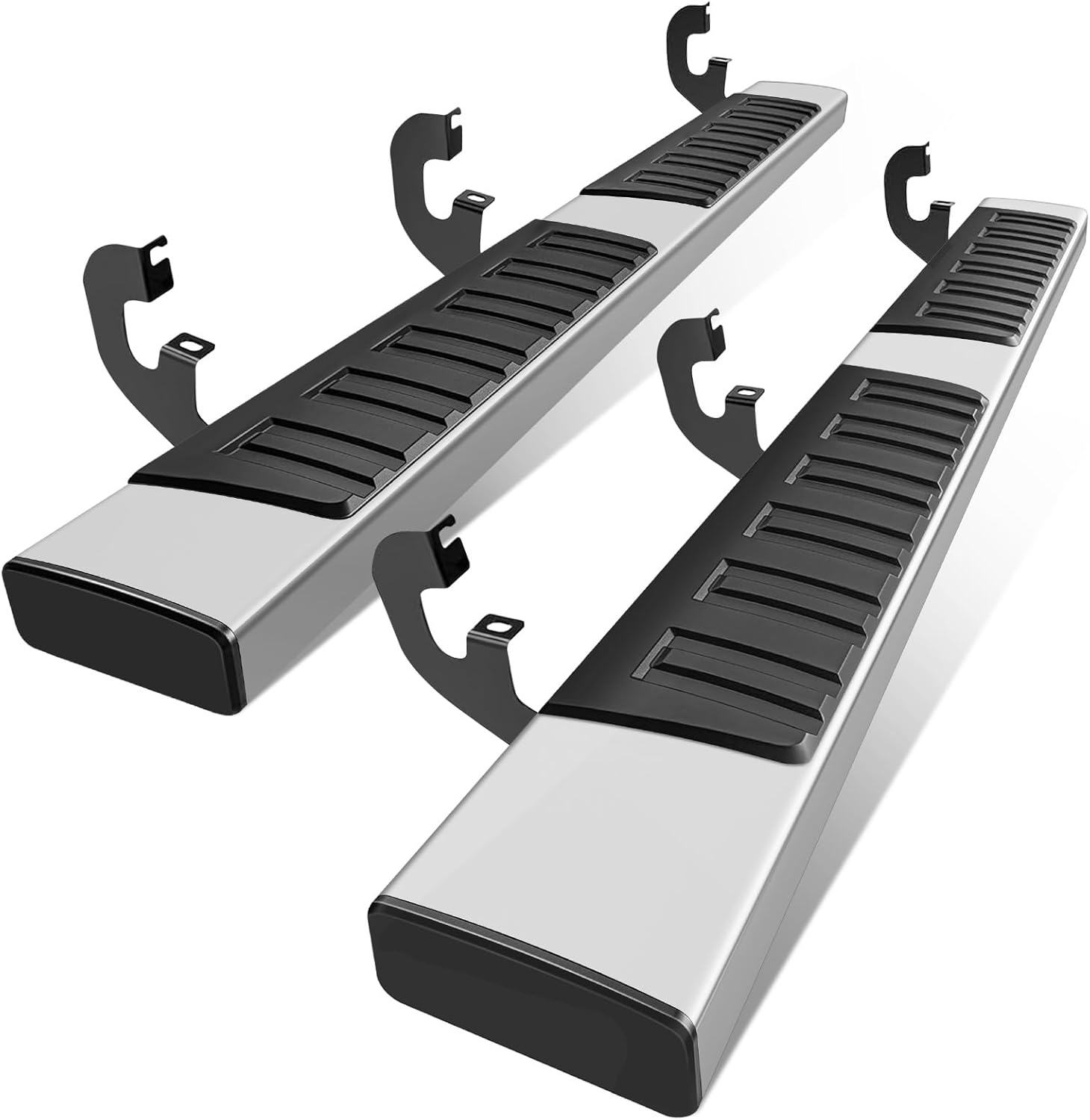 PZ 6" Double Cab Running Boards Compatible with 2019-2025 Chevy Silverado/GMC Sierra 1500, 2020-2025 for 2500HD 3500HD Mirror Stainless Steel Side Step Nerf Bar