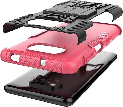 Miniatura 5 de COTDINFOR - Funda para Xiaomi Poco X3 NFC resistente con función atril de grado militar de doble capa protección contra caídas a prueba de golpes y