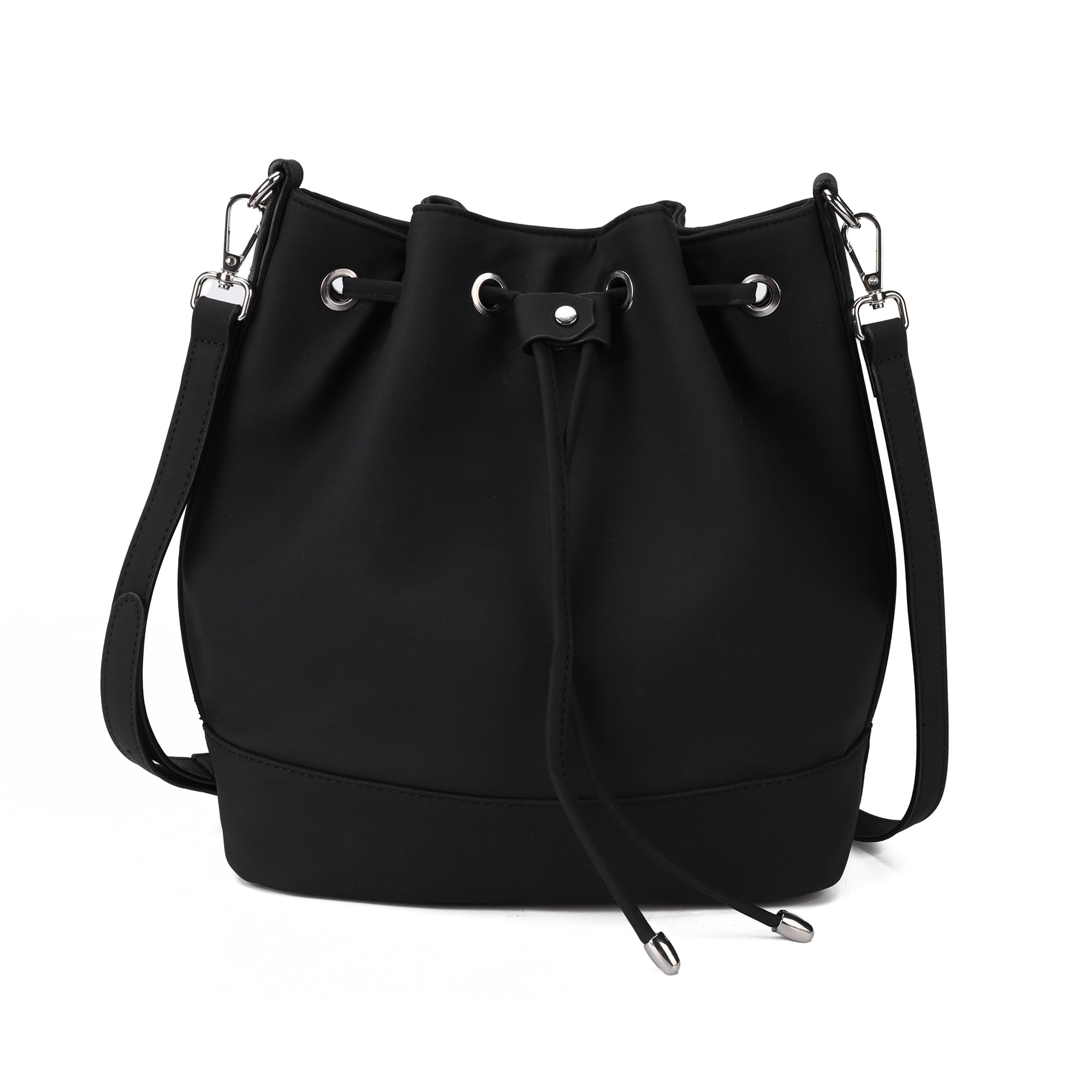 AFKOMST borsa a secchiello Borse a tracolla Donna Sera Pochette Shopping Viaggio Sacchetto Borsello Borsa a mano Borsa per donna (Black2)