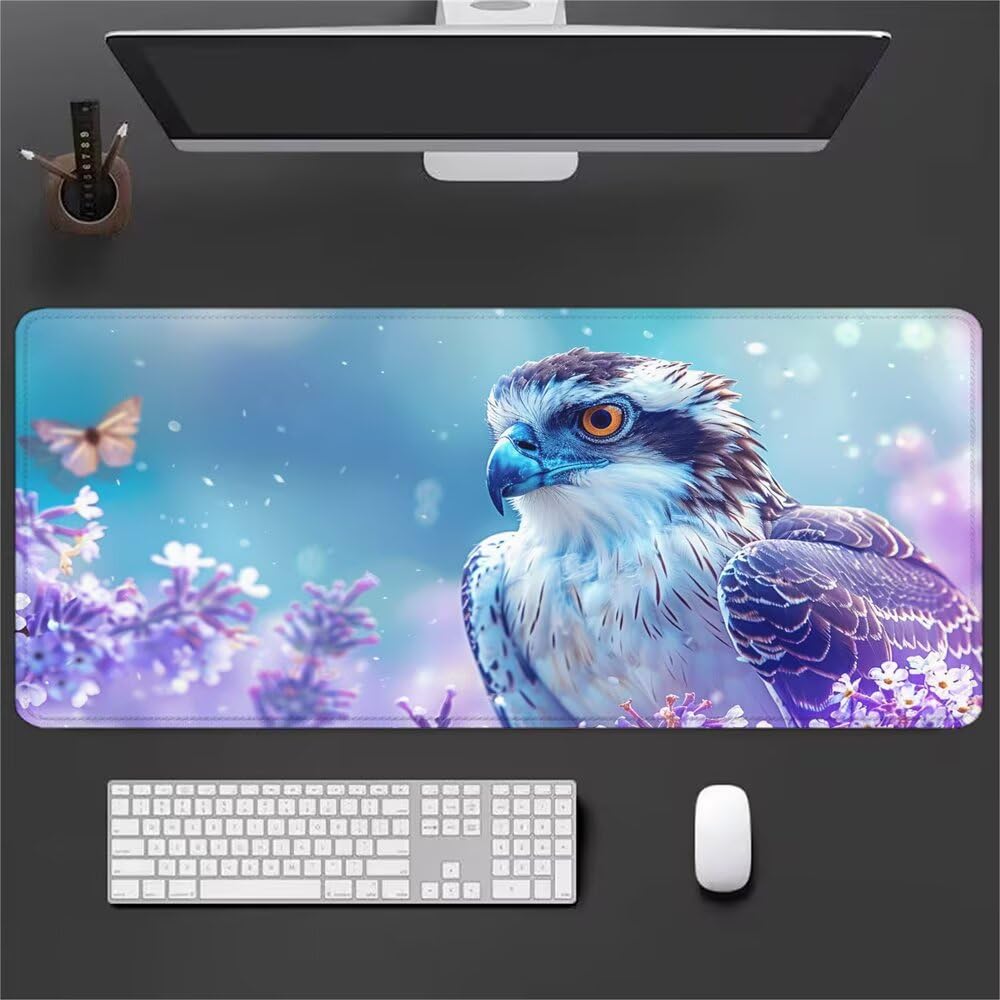 Viola Tappetino Mouse XXL 1000x500x3mm, Gaming Tappetino Mouse Aquila Mousepad con Base in Impermeabile Gomma Antiscivolo per Tastiera Computer Ufficio Idea Regalo Festa del Papà e Compleanno X-996