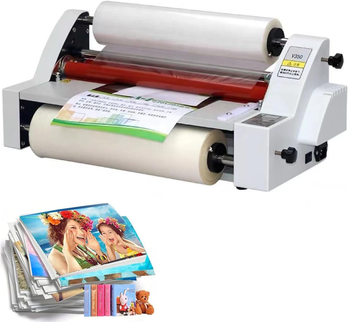 Thermal Laminating Machine, 700W Electric Laminator for Double-Sided Film, Desktop Model Laminates Up to 13 Inches Wide