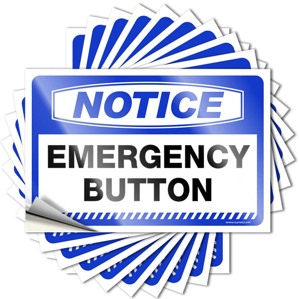 Rustic Bottle Stickers | Notice Emergency Button Square Durable Vinyl Sticker Easy Apply for Adults(12X18CM)