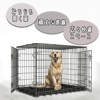 ペットゲージ Amazon | DOG WooF スチール製 折り畳み ペットゲージ 犬 ケージ