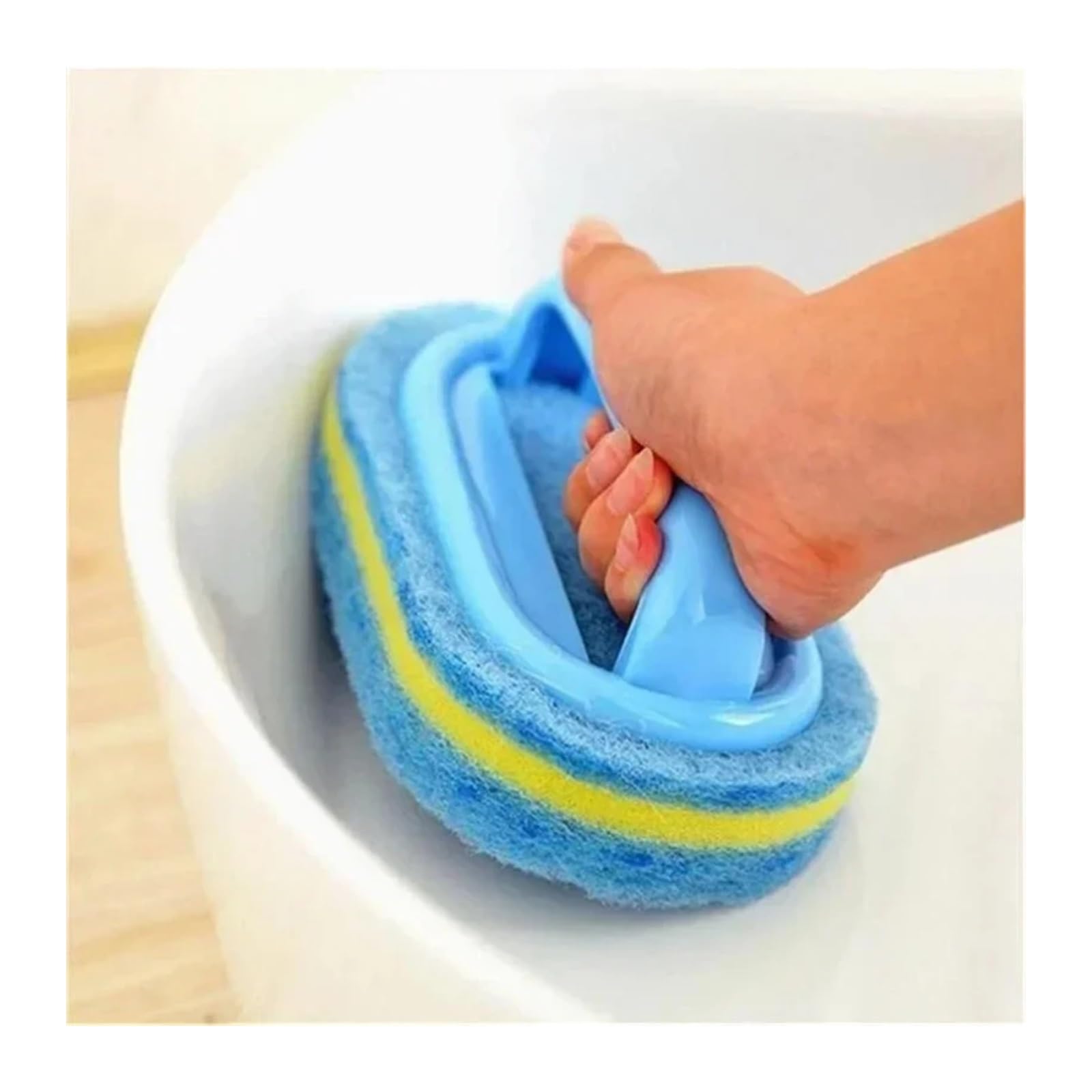 Cepillo de limpieza de esponja con asa, versátil para azulejos de bañera y cocina para una limpieza eficiente del baño y el hogar, y cepillo de esponja fácil de usar