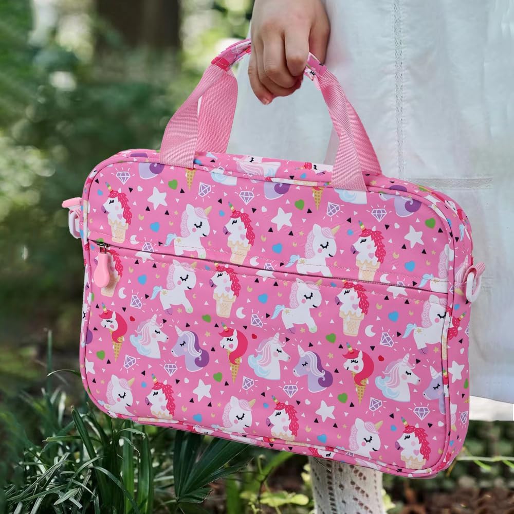 Kids Tablet Bag with Handle Shoulder Strap, 13 inch Cute unicorn Tablet Sleeve Carrying Bag Case for Boy Girl Fit Fire HD 10 HD 8 IPAD 10 11 A16 10.2 7 8 9 Kids pro Tablets DJS - Image 2