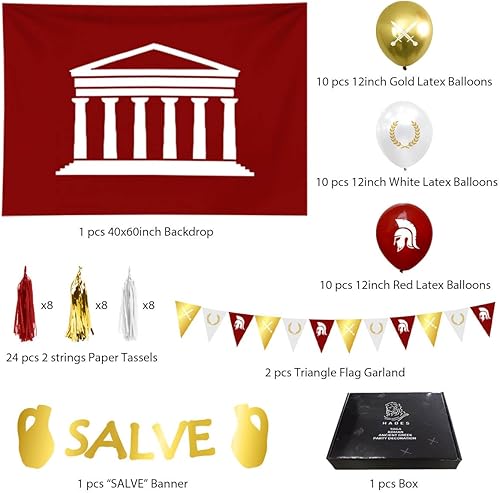 Miniatura 2 de Hades Toga - Caja de decoración para fiesta, decoración de fiesta de mitología griega antigua, decoraciones de fiesta romana, guirnaldas de globos,