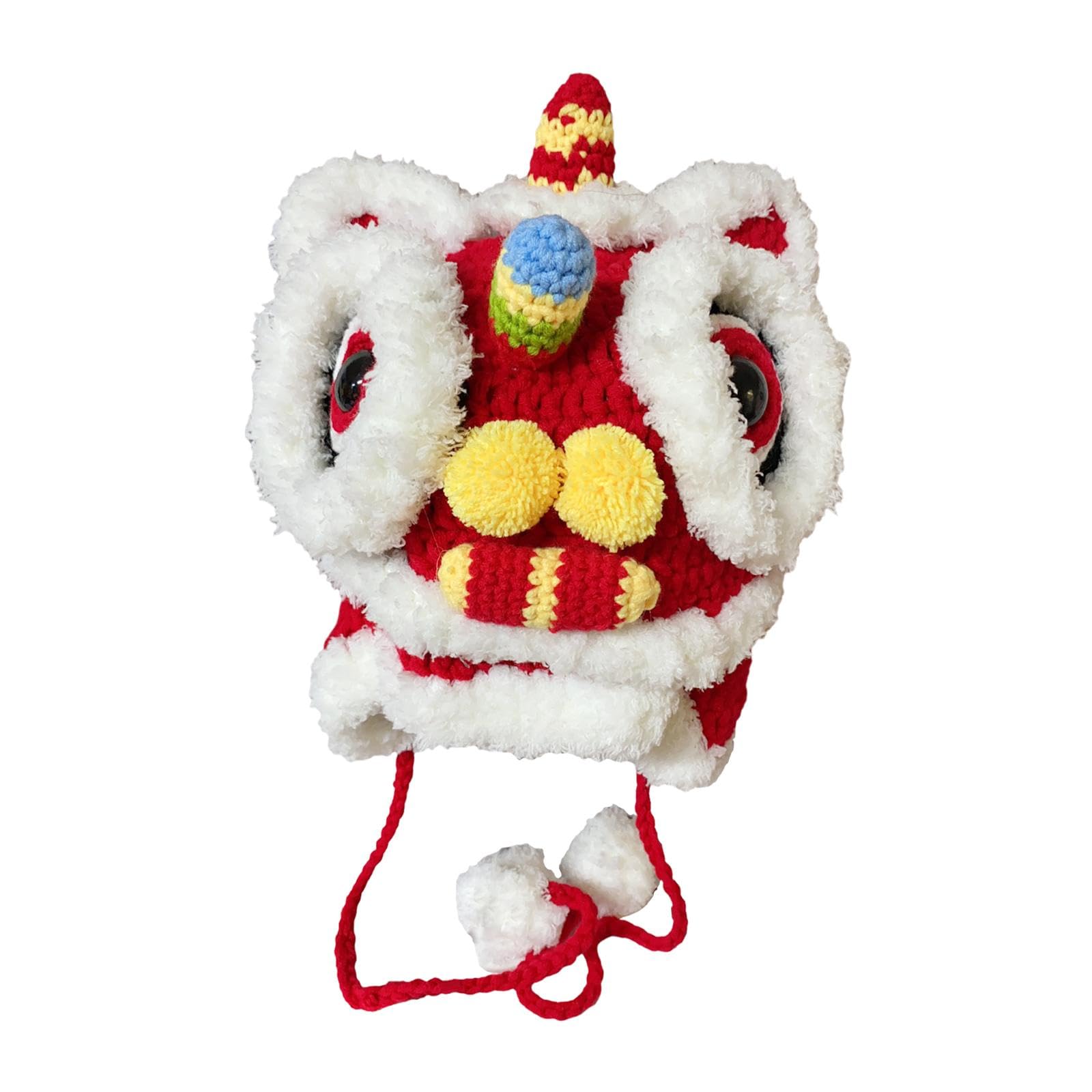 Garende Lion Dance Headgear for Cold Weather with Ear Coverage, L