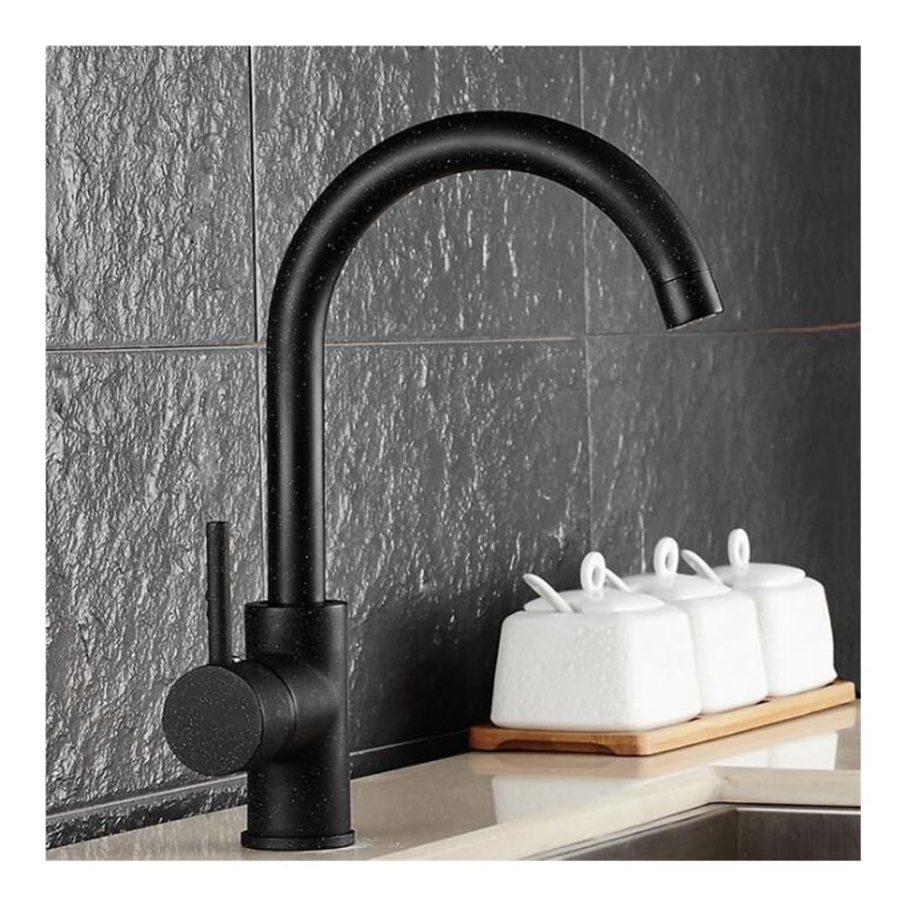 Blyqxs Wave Point Black Kitchen Faucets Black Color Rotating Copper Kitchen Sink Faucet Hot And Cold Water Vegetables Kitchen Mixer Tap Xt-72(Wave Point Black)