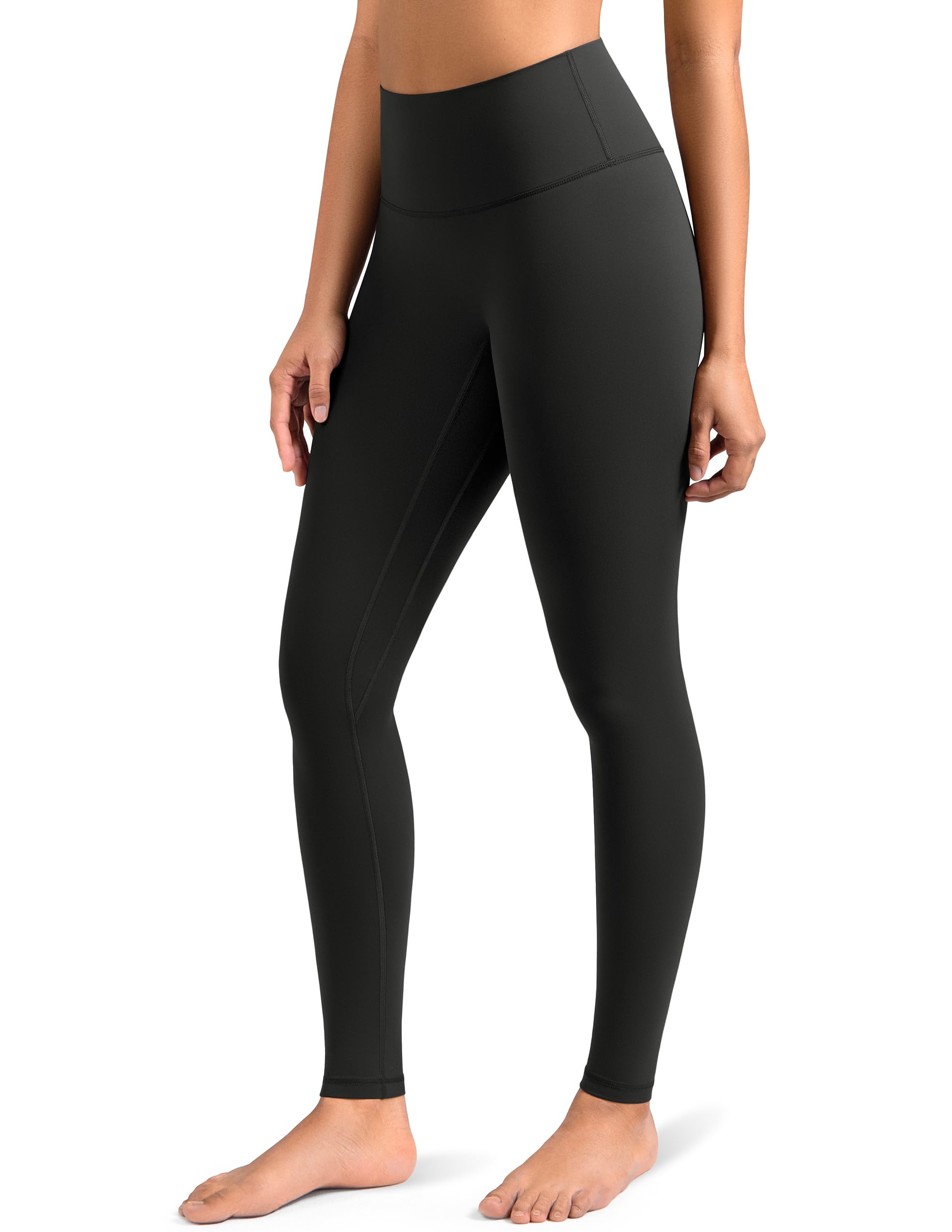 Colorfulkoala Dreamlux Leggings Yoga Mujer sin la Costura Delantera 28 Pulgadas / 71 cm, Negro, M