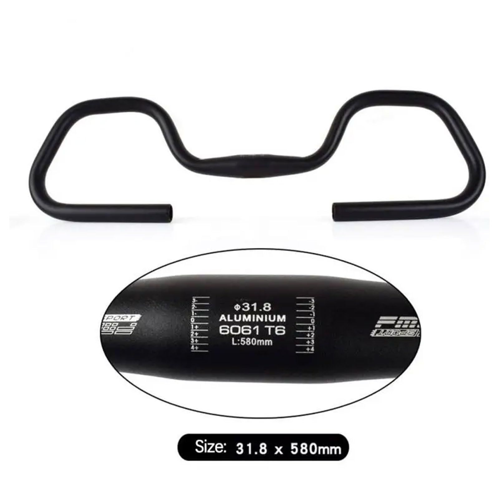 YLME Manubrio per Bicicletta, Manubrio A Farfalla per Mountain Bike da 31,8/25,4 Mm, Maniglia di Appoggio A Lunga Distanza Regolabile in Alluminio per Bici da Strada MTB Bici Fissa