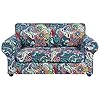 Hyha couch cover loveseatsofa covers stretch printed 3 pieces sofa slipcovers for 2 separate cushion couch sofa washable furniture protector for dogs loveseat paisley floral  urban country home decor