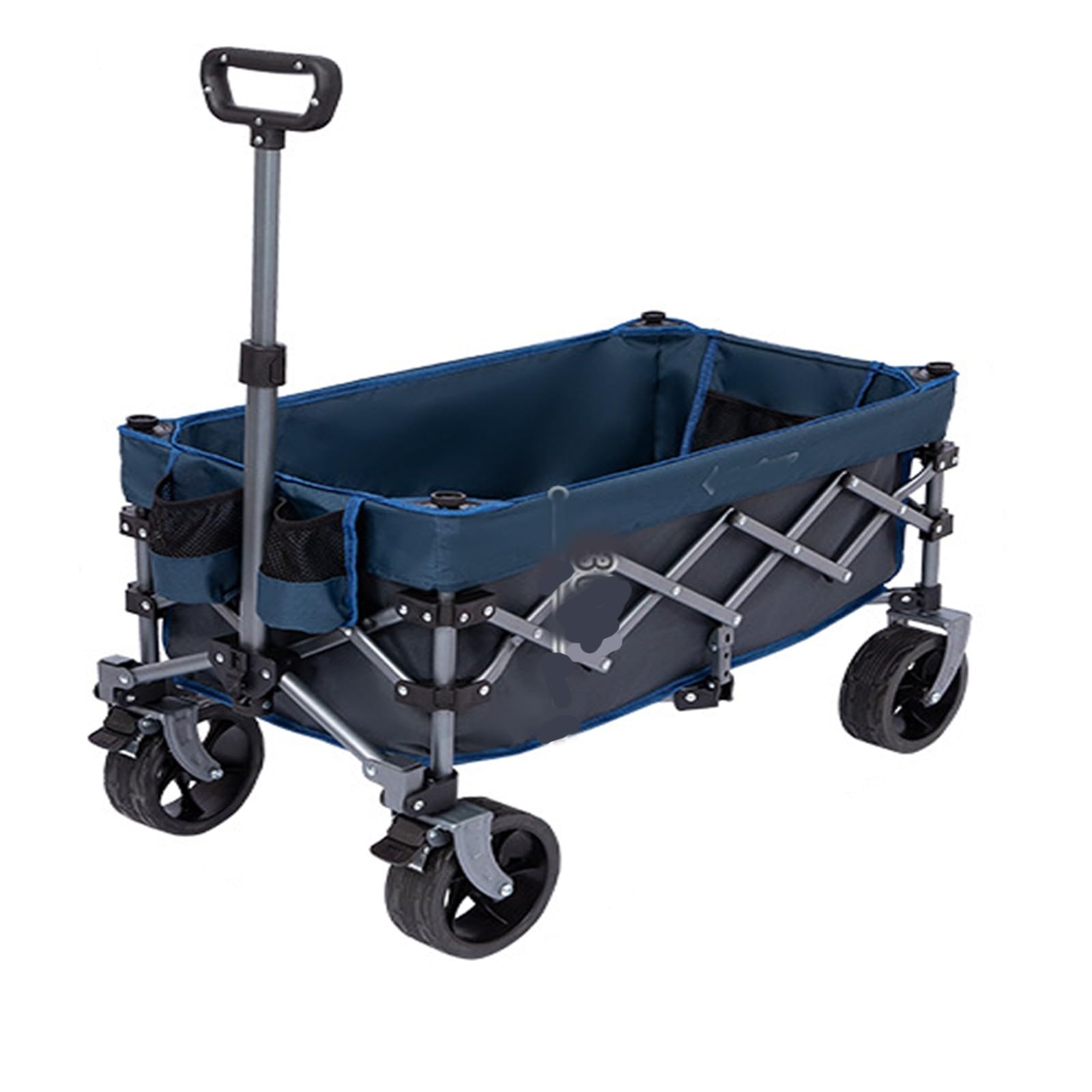 Carrello da Spiaggia Pieghevole Carrello da Giardino Portatutto con Ruote per Ogni Tipo di Terreno Braccioli Regolabili Ruote Rimovibili e Sacchetti per Tazze per Campeggio B
