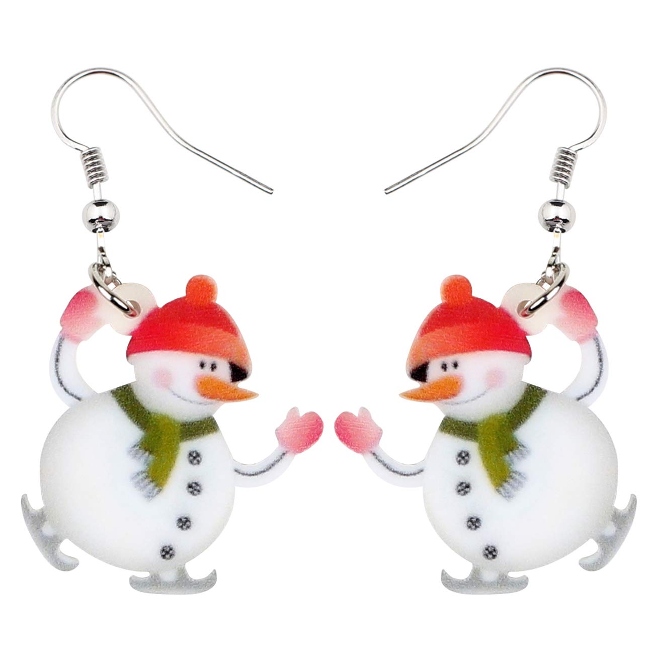 DALANE Christmas Acrylic Adorable Snowman Earrings Dangle Fashion Jewelry Charms Gifts for Women