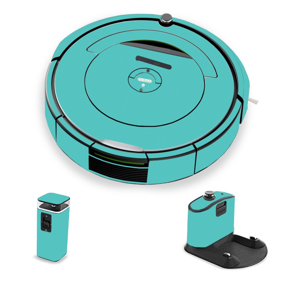 MightySkins Skin Compatible with iRobot Roomba 690 Robot Vacuum - Solid Turquoise | Protective, Durable, and Unique Vinyl Decal wrap Cover | Easy to Apply, Remove, and Change Styles | Made in The USA
