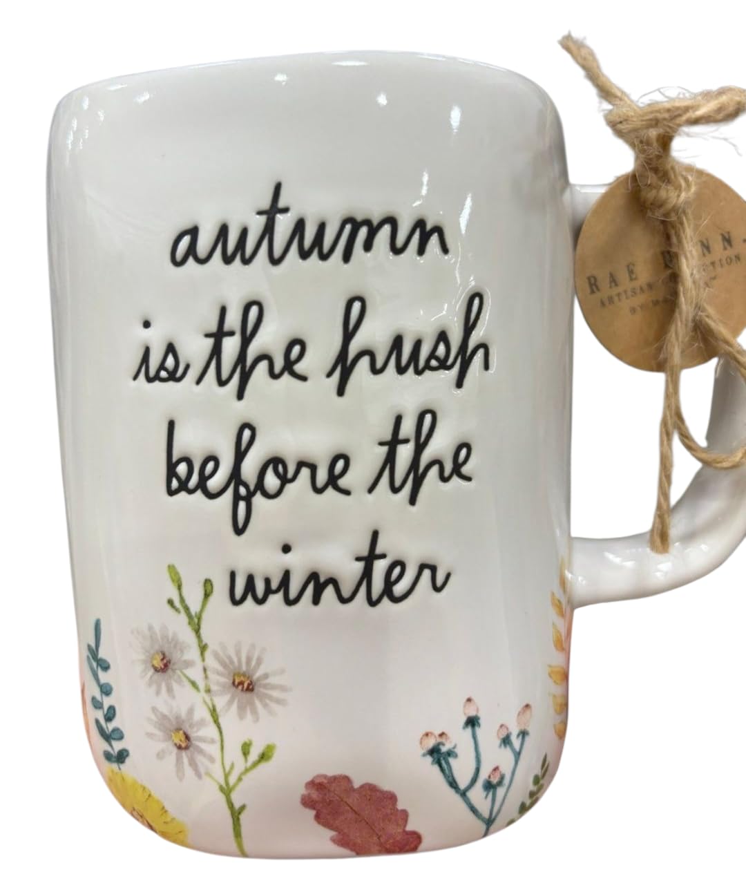 Rae Dunn fall ceramic coffee mug Autumn is the hush before the winter