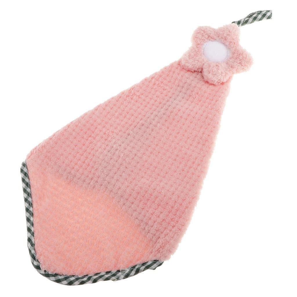 KYKHT Microfiber Hand Towel Hanging Kids Washcloth Bath Water Dry Pink