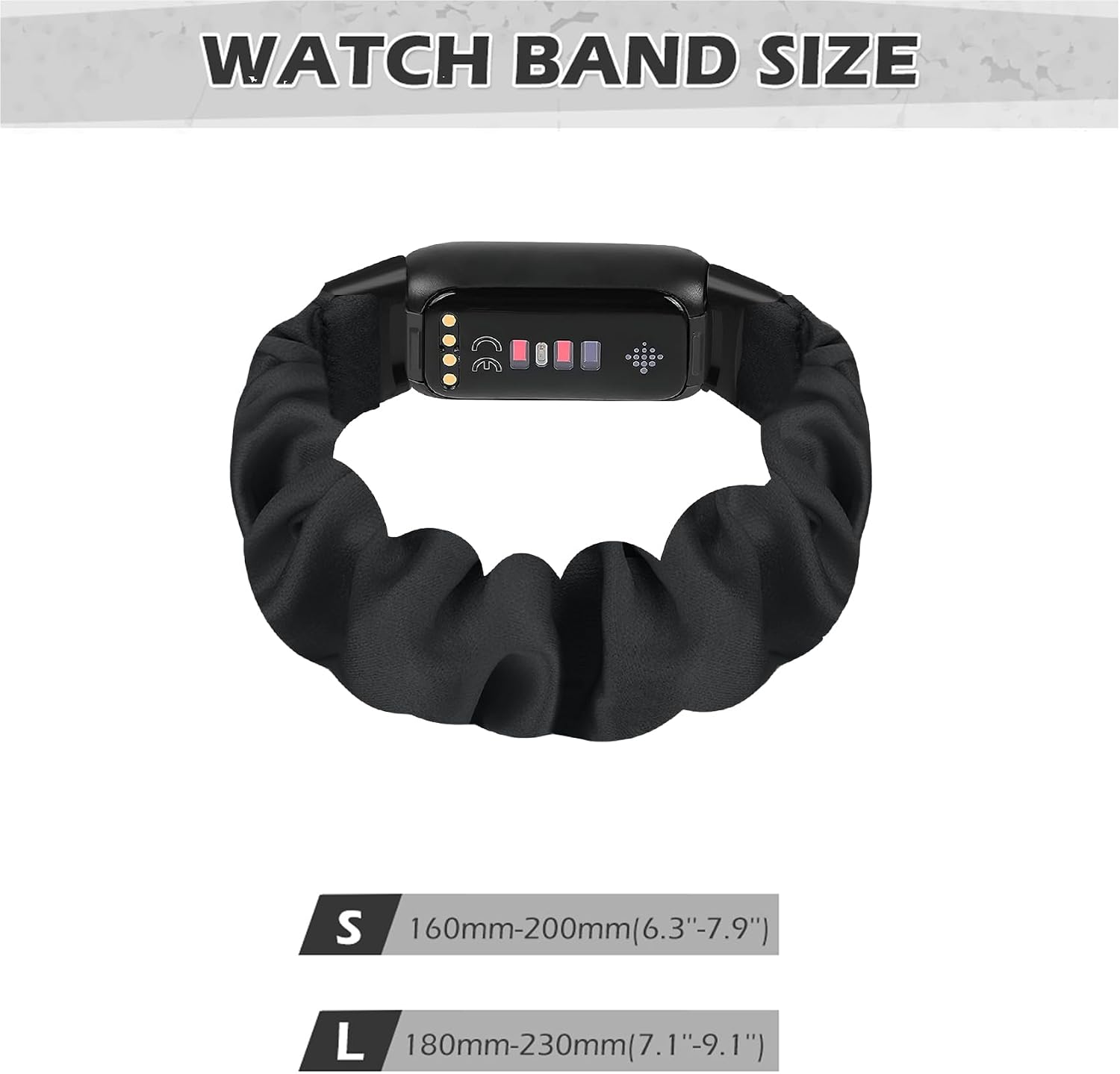 Scrunchie Watch Bands for Women Compatible with Fitbit Luxe Elastic Scrunchy Replacement Band Soft Stretchy Band For Fitbit Luxe, 5 Pack