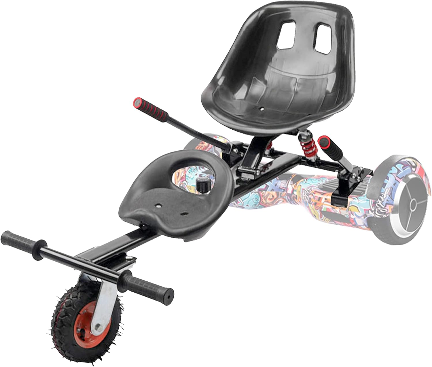 Hoverkart Seat Attachment Hoverboard Go-Kart Double Seat Adjustable Frame Turn Your Self Balancing Scooter into Go-Kart Fits 6.5" 8" and 10" Hoverboard Make Driving Much Fun and Safe