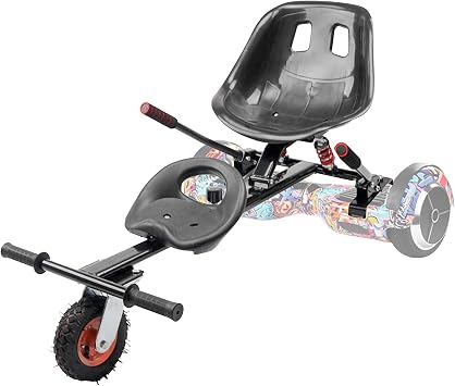 Hoverkart Seat Attachment Hoverboard Go-Kart Double Seat Adjustable Frame Turn Your Self Balancing Scooter into Go-Kart Fits 6.5" 8" and 10" Hoverboard Make Driving Much Fun and Safe