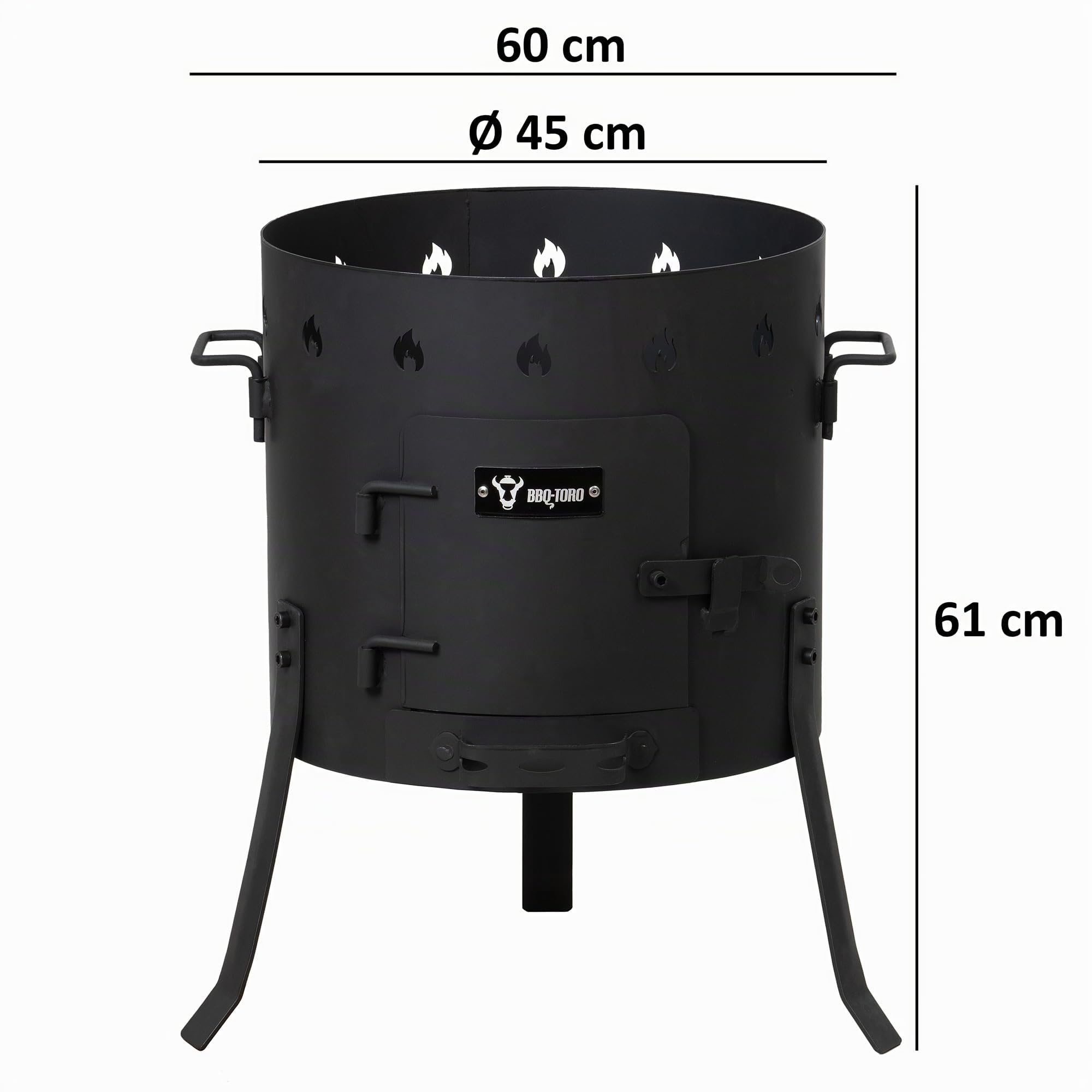 BBQ-Toro en fonte kazan 19 l avec poêle kazan Ø 45 cm | casserole en fonte XXL avec couvercle | marmite pour goulash, marmite à feu, poêle d'extérieur